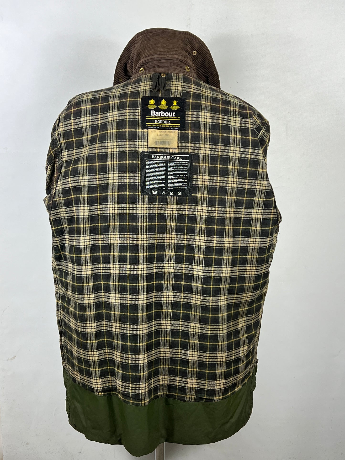 Barbour Border verde cotone Cerato C44/112 cm Green Border Coat Size Large tg. 54 ita