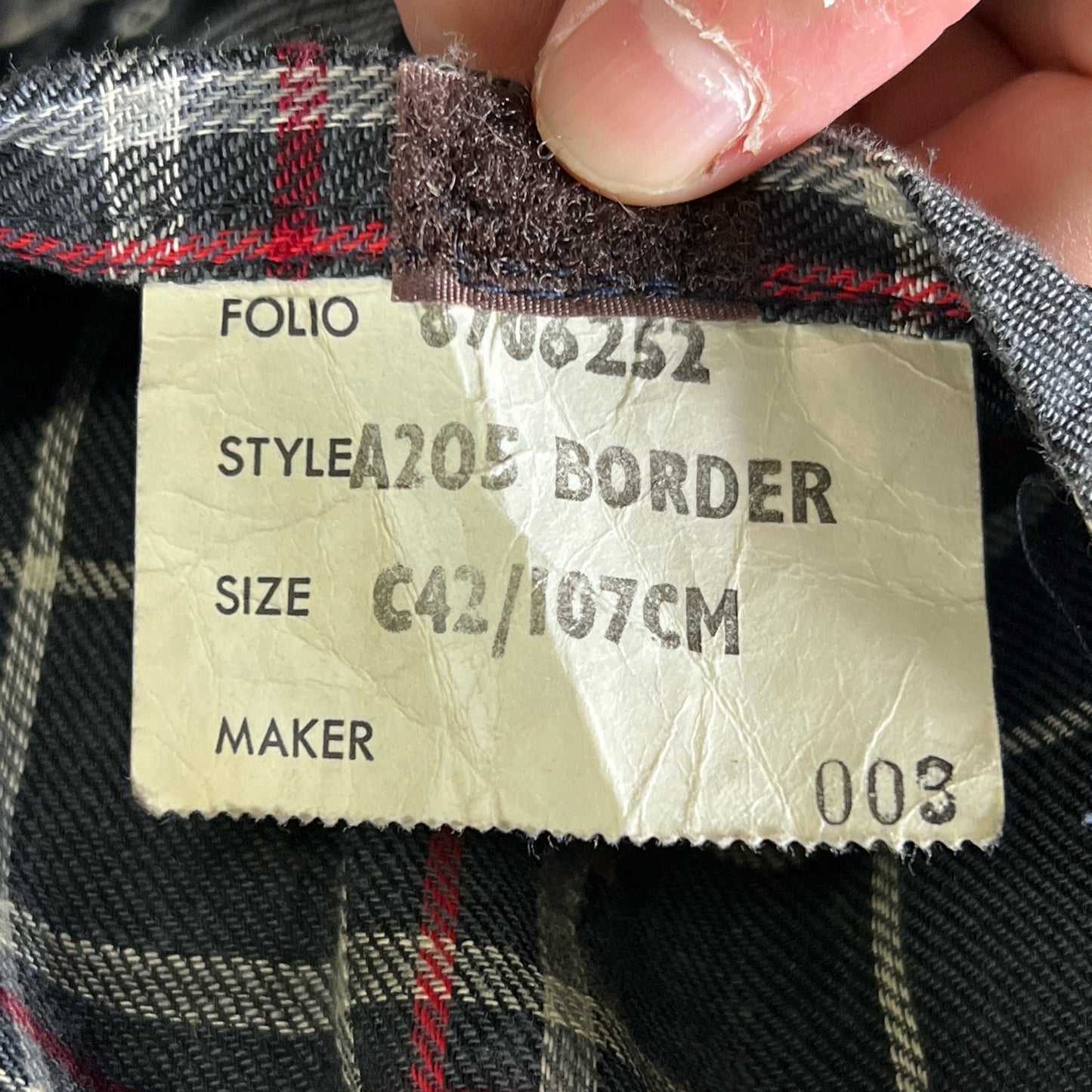 Barbour Border blu cotone Cerato C42/107 cm Navy Border Coat Size Large tg. 52 ita