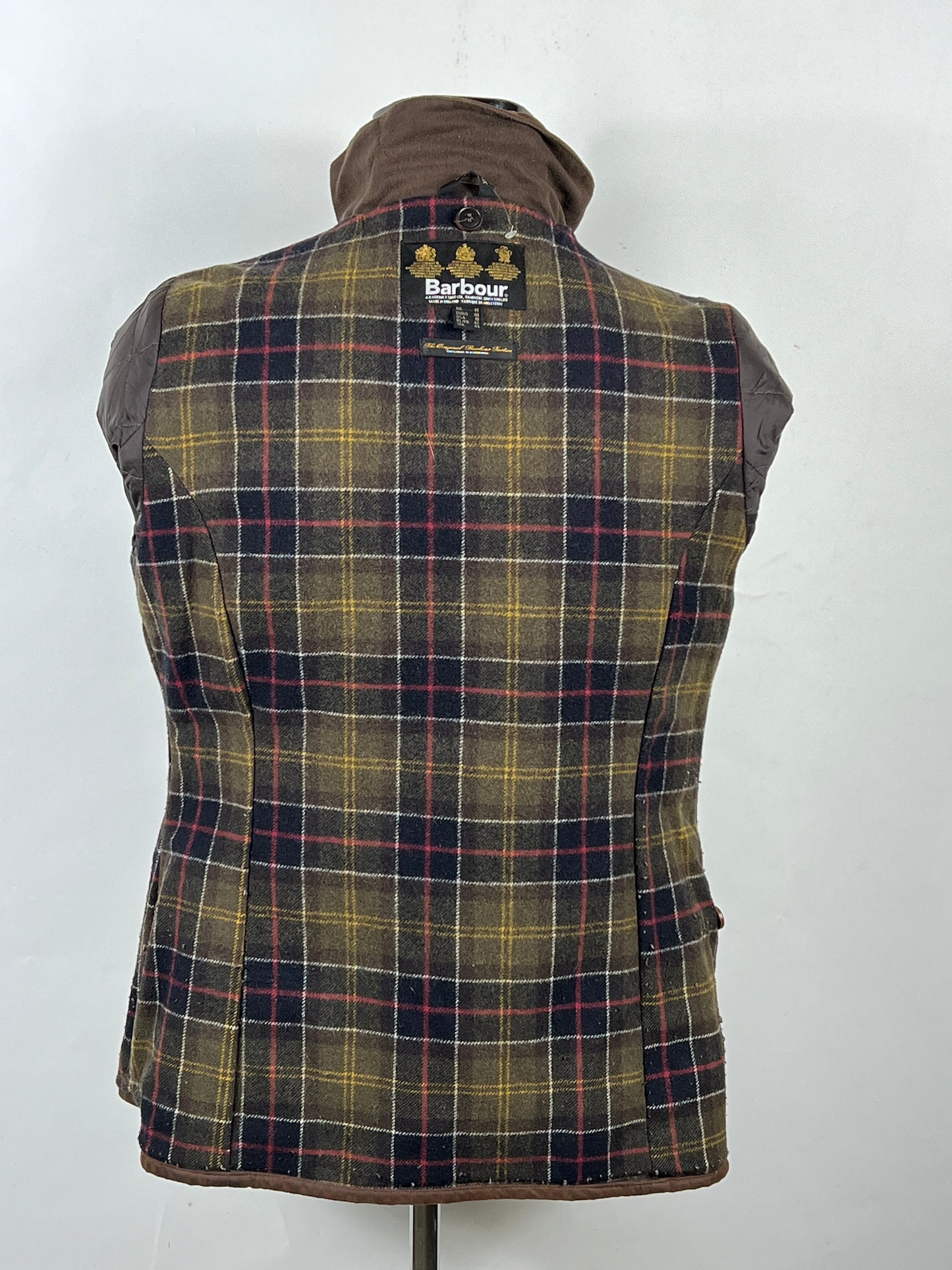 Barbour Giacca corta marrone Fur Trim Utility Tg. 44 Lady Brown Utility wax Jacket uk14