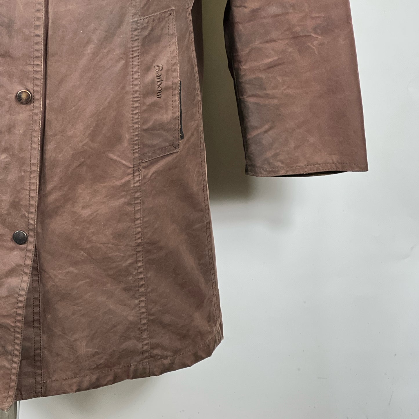 Giacca Barbour Belsay Unisex marrone Uk18 tg. 48 ita Brown Waxed Unisex Coat size UK18