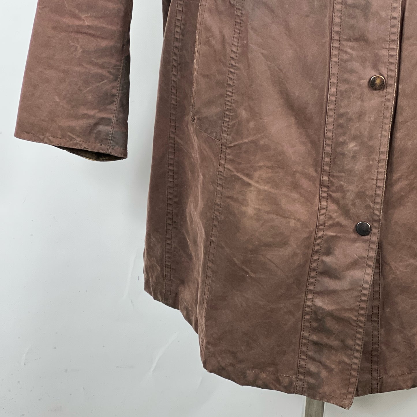 Giacca Barbour Belsay Unisex marrone Uk18 tg. 48 ita Brown Waxed Unisex Coat size UK18