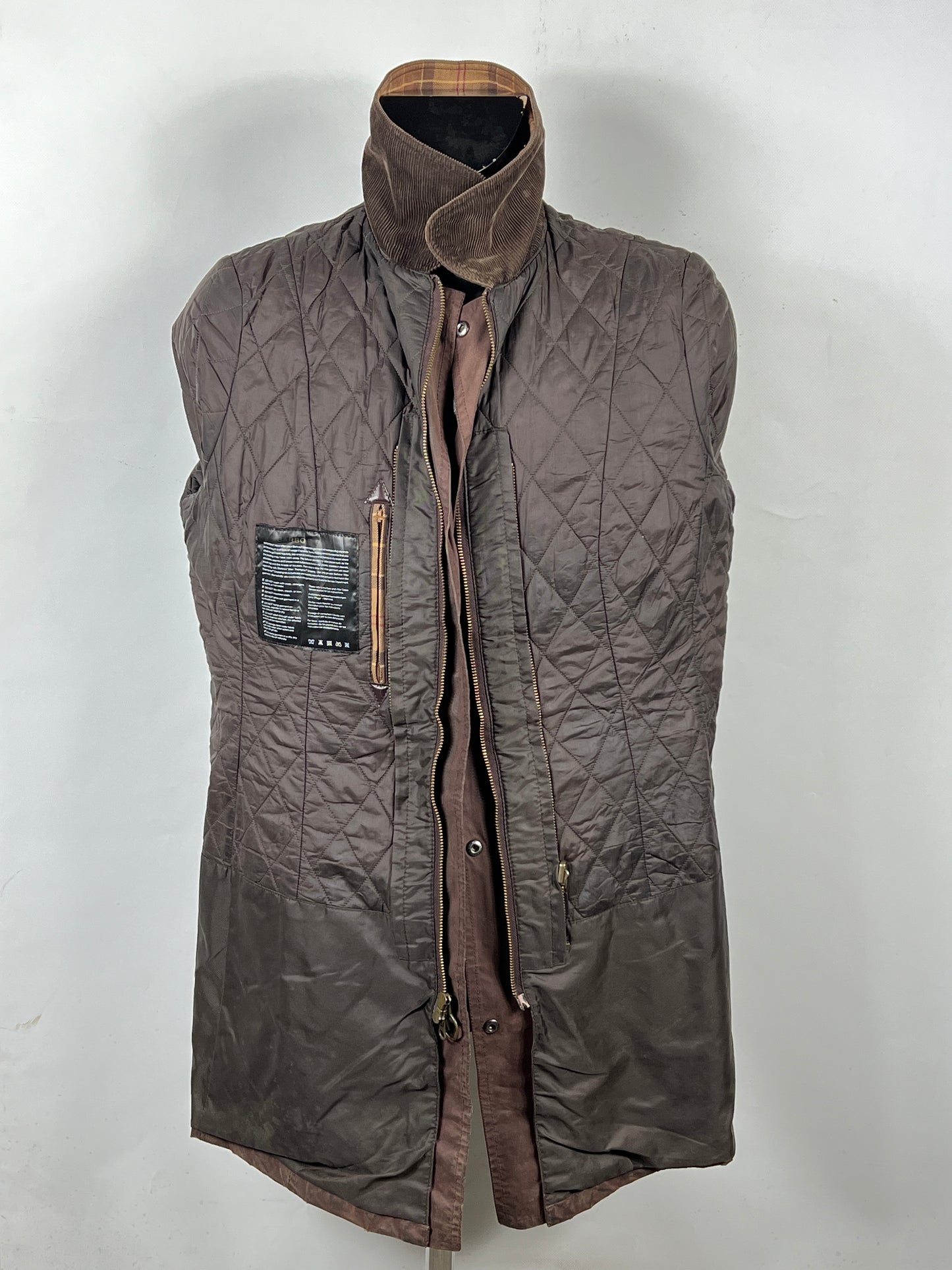 Giacca Barbour Belsay Unisex marrone Uk18 tg. 48 ita Brown Waxed Unisex Coat size UK18