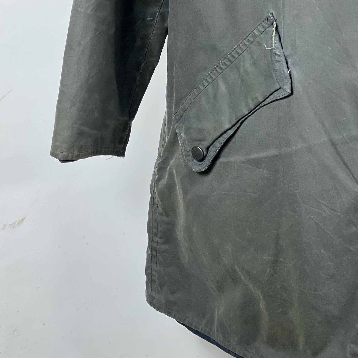 Barbour Giacca blu con cappuccio UNISEX Tg. 48/50 Lady Navy Wax Jacket with hood size uk20