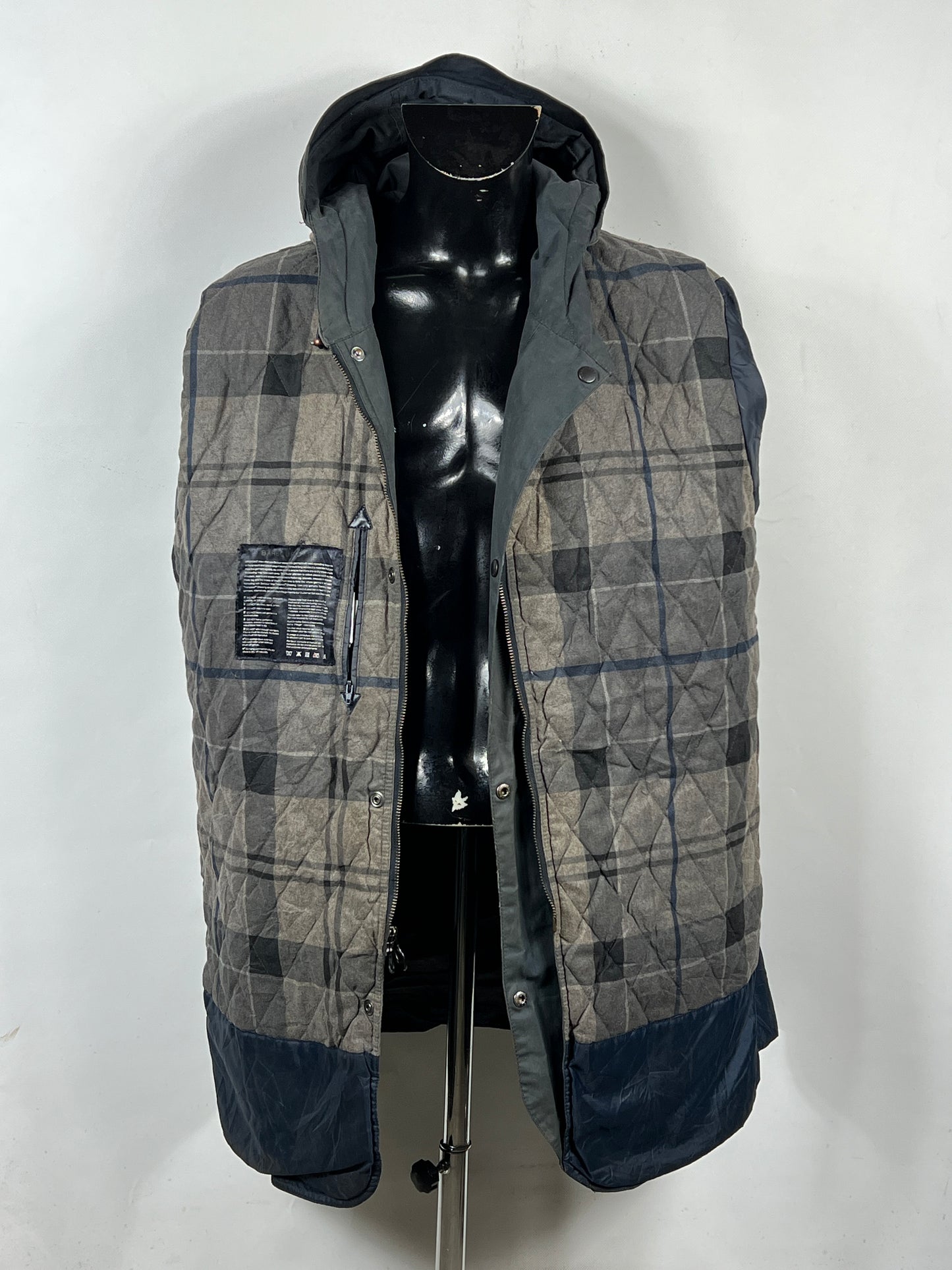 Barbour Giacca blu con cappuccio UNISEX Tg. 48/50 Lady Navy Wax Jacket with hood size uk20