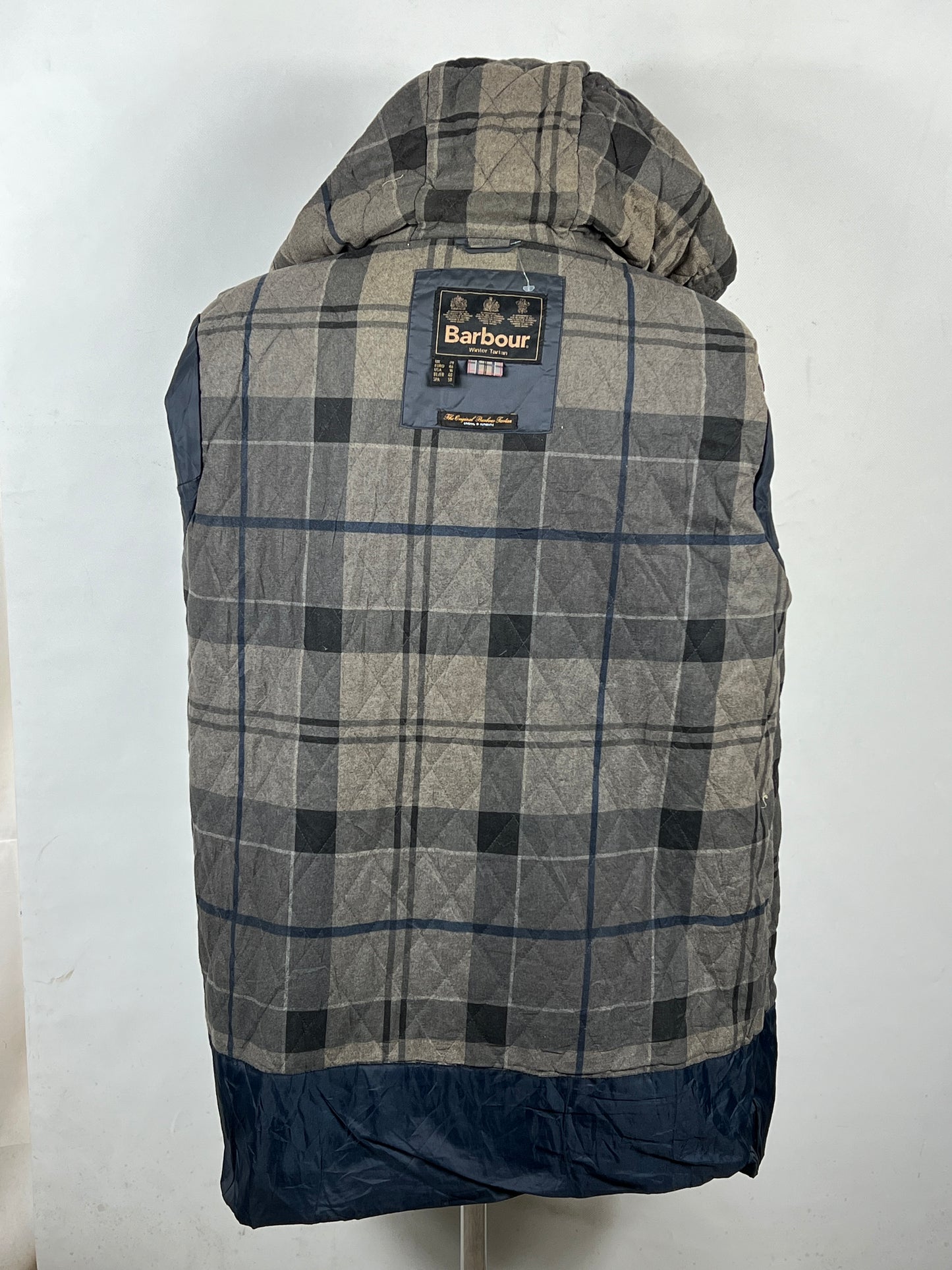 Barbour Giacca blu con cappuccio UNISEX Tg. 48/50 Lady Navy Wax Jacket with hood size uk20