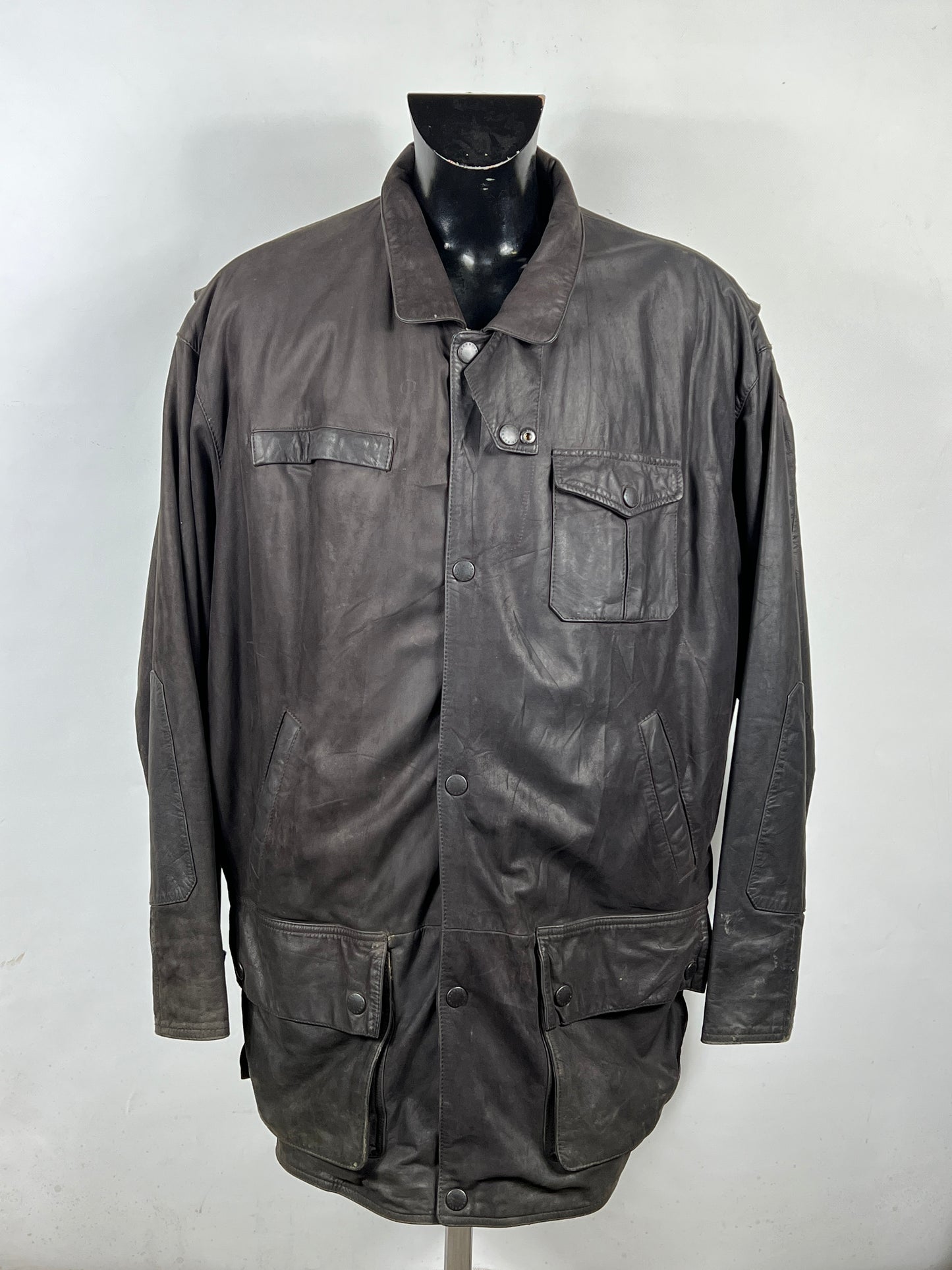 Barbour Giacca Uomo Bushman Marrone XXLarge- Man Brown suede leather Jacket XXL