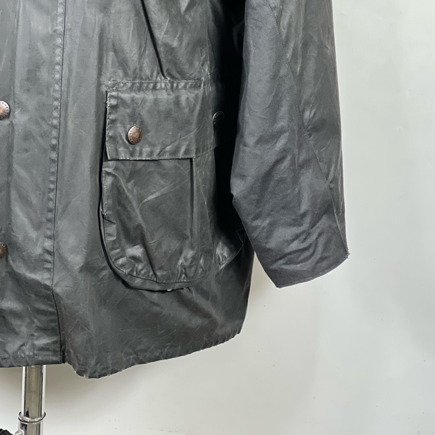 Barbour Giacca Bedale Uomo Vintage Blu C46/117cm Bedale waxed jacket Size XL