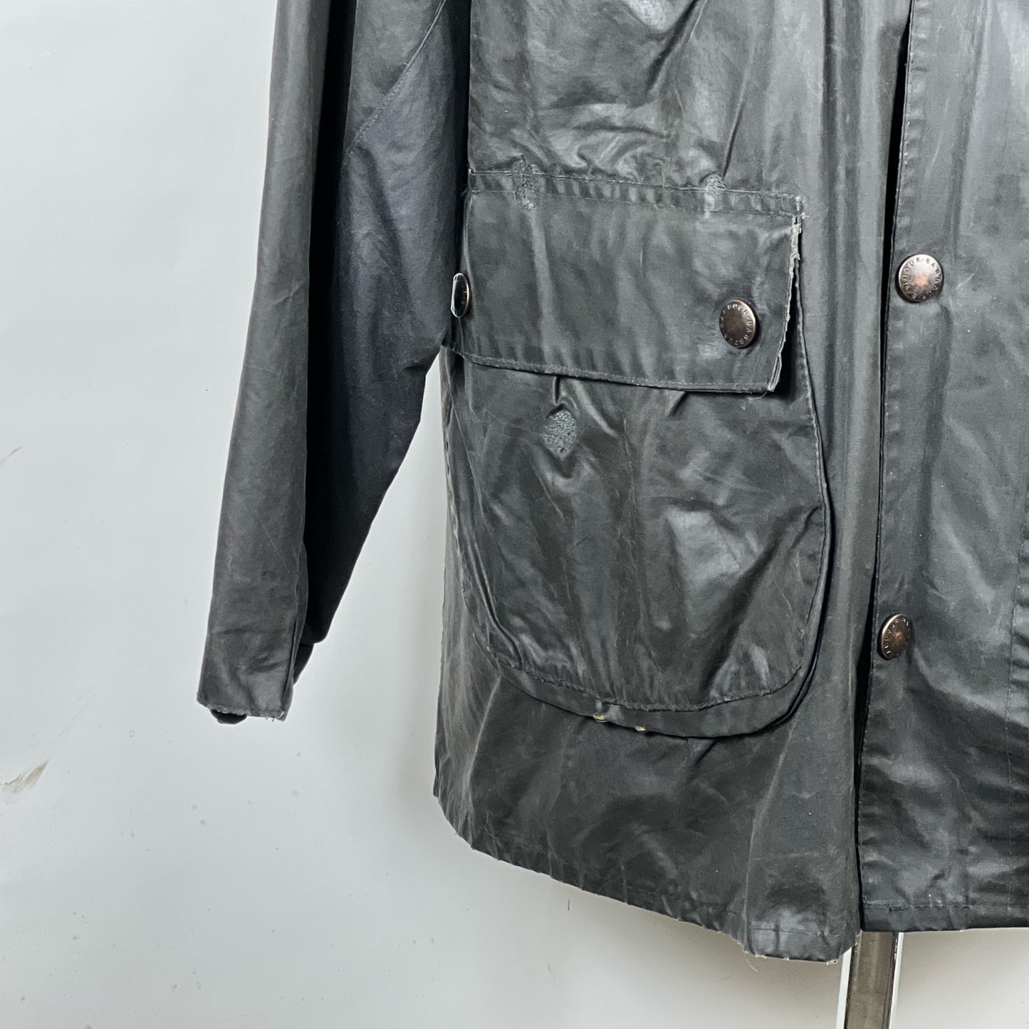 Barbour Giacca Bedale Uomo Vintage Blu C46/117cm Bedale waxed jacket Size XL