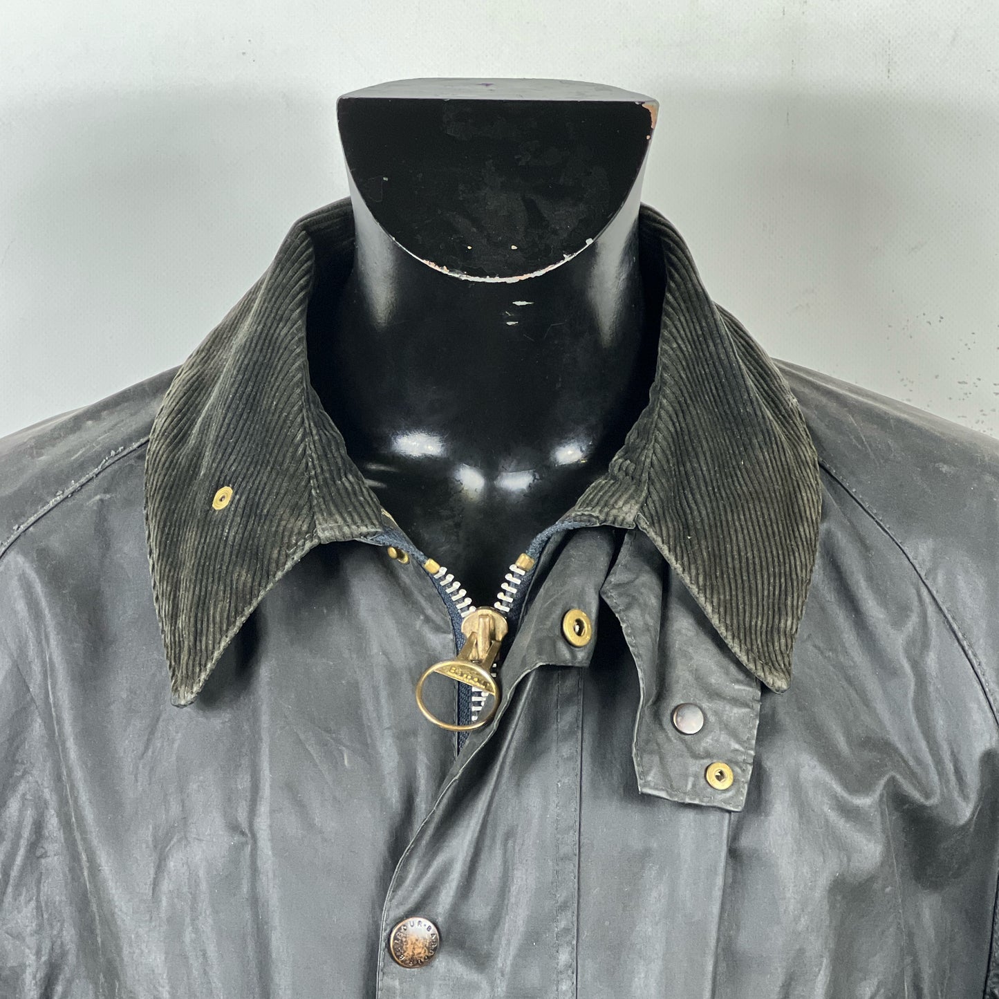 Barbour Giacca Bedale Uomo Vintage Blu C46/117cm Bedale waxed jacket Size XL