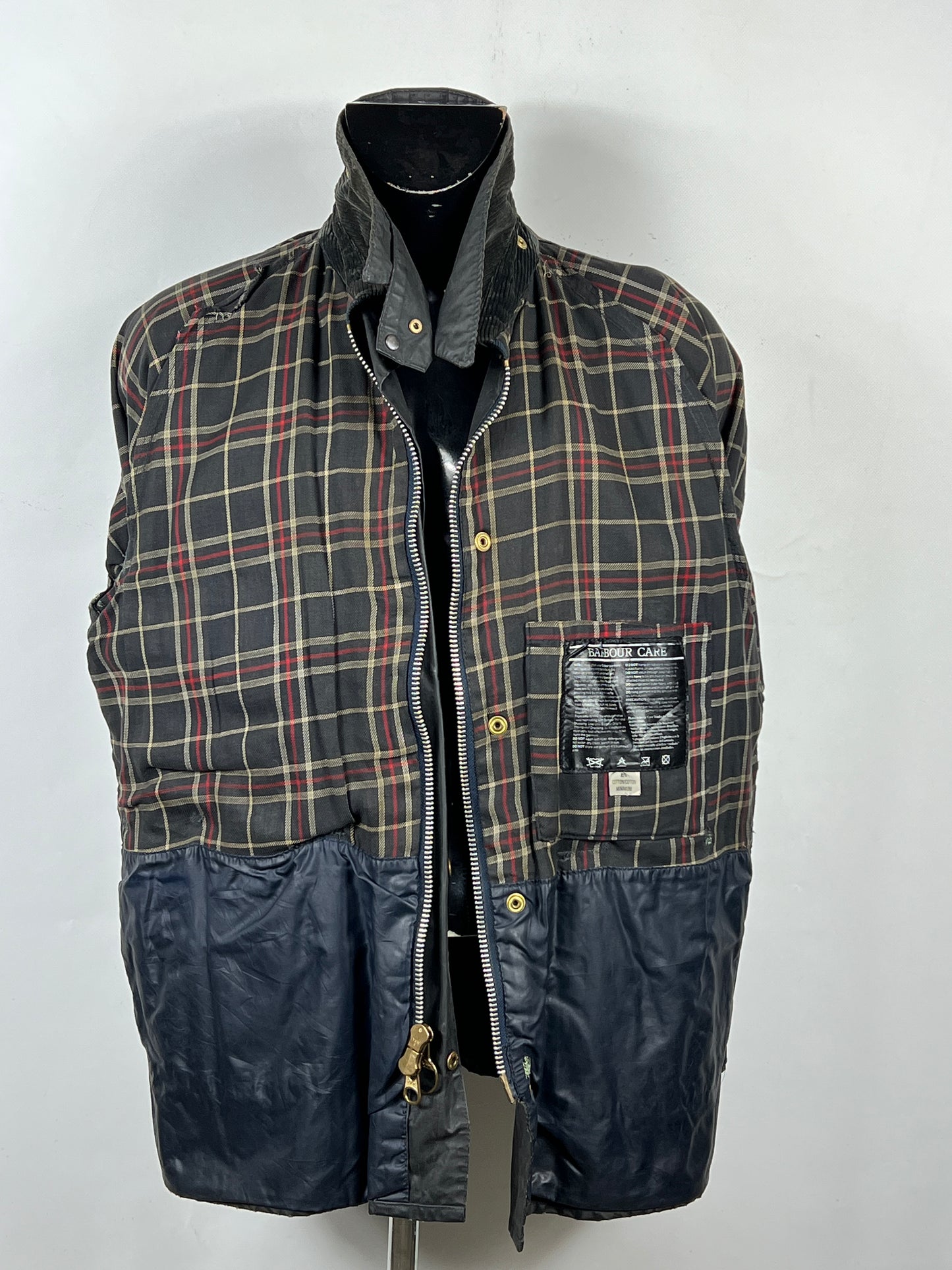 Barbour Giacca Bedale Uomo Vintage Blu C46/117cm Bedale waxed jacket Size XL