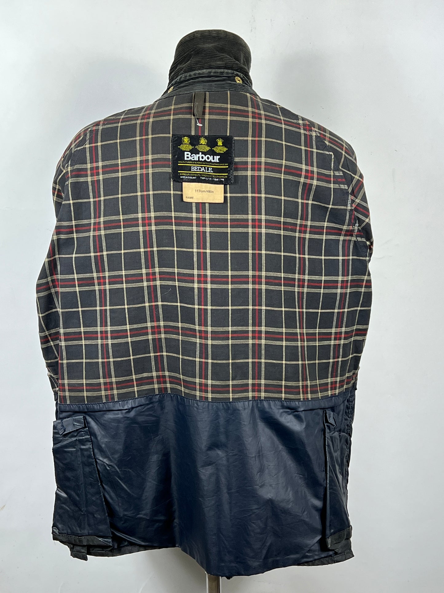 Barbour Giacca Bedale Uomo Vintage Blu C46/117cm Bedale waxed jacket Size XL