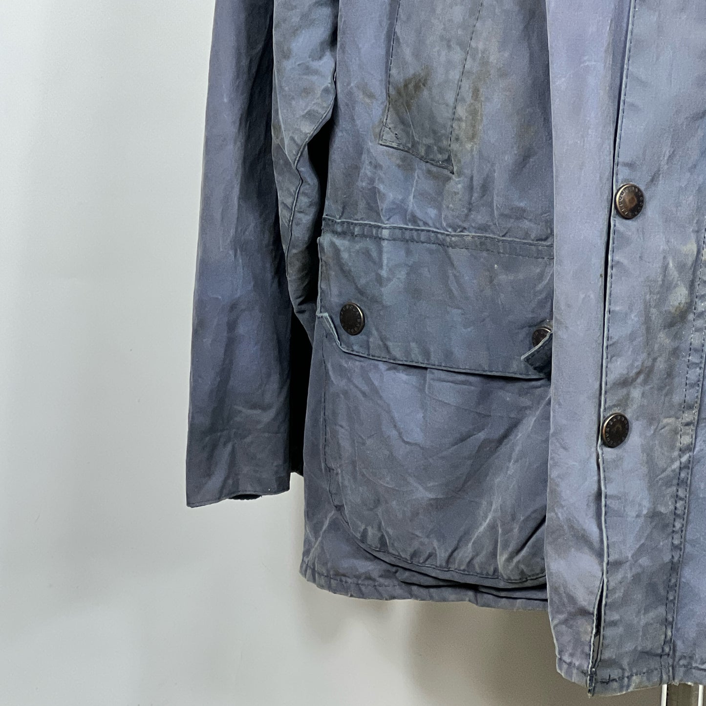 Barbour Giacca Bedale blu chiaro Vintage C50/127 CM XXL Navy Waxed Bedale Jacket