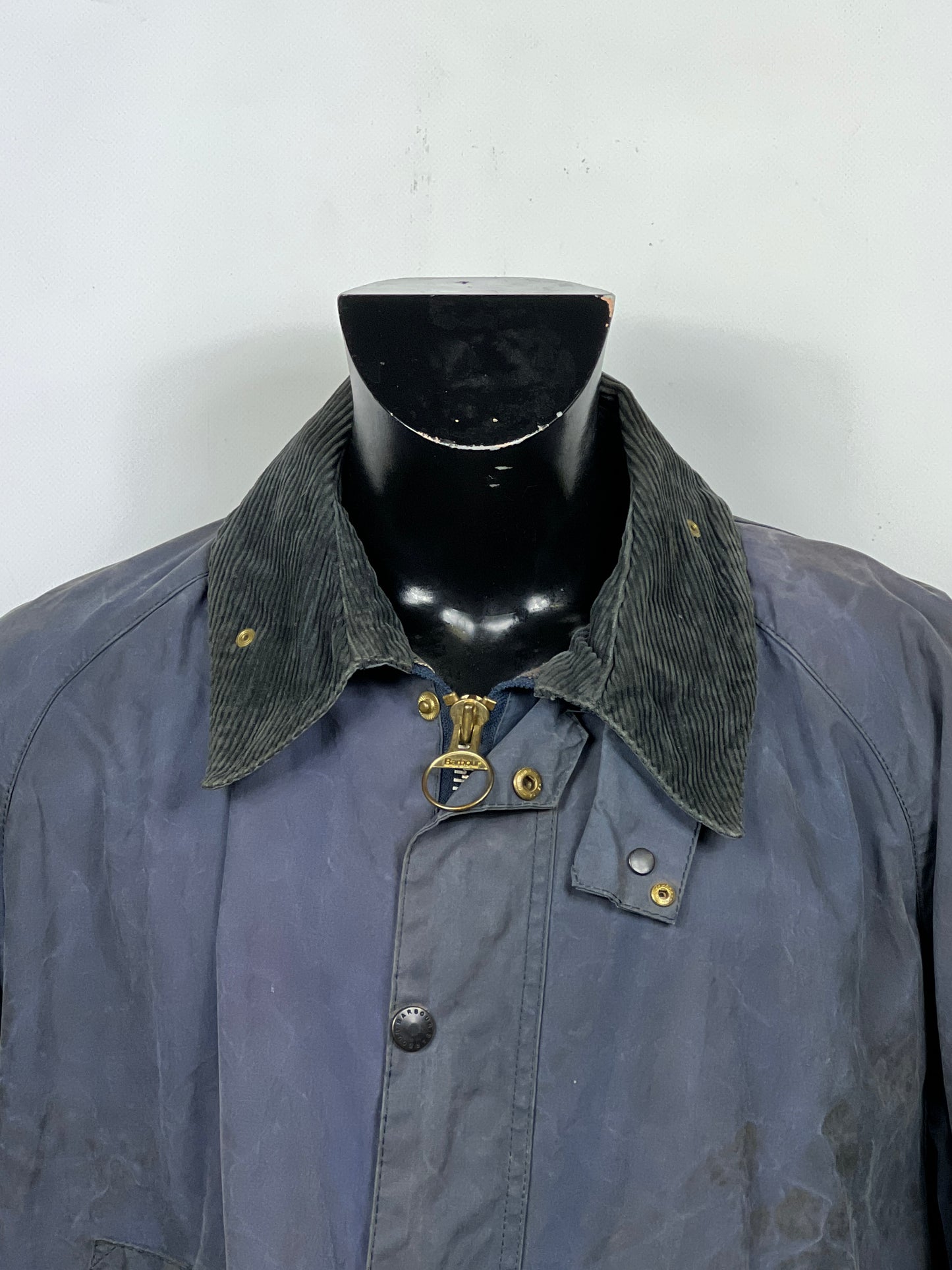 Barbour Giacca Bedale blu chiaro Vintage C50/127 CM XXL Navy Waxed Bedale Jacket
