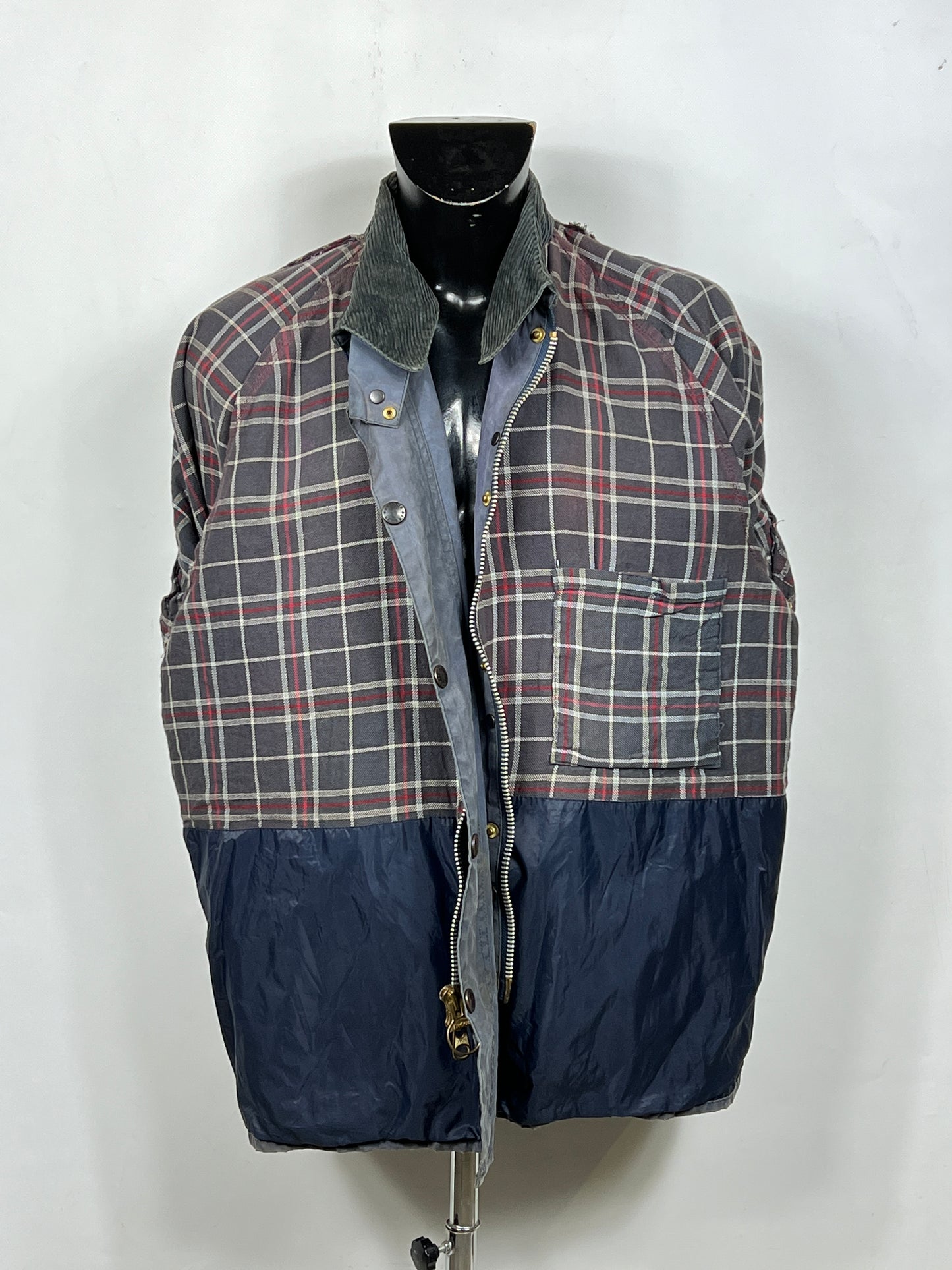 Barbour Giacca Bedale blu chiaro Vintage C50/127 CM XXL Navy Waxed Bedale Jacket