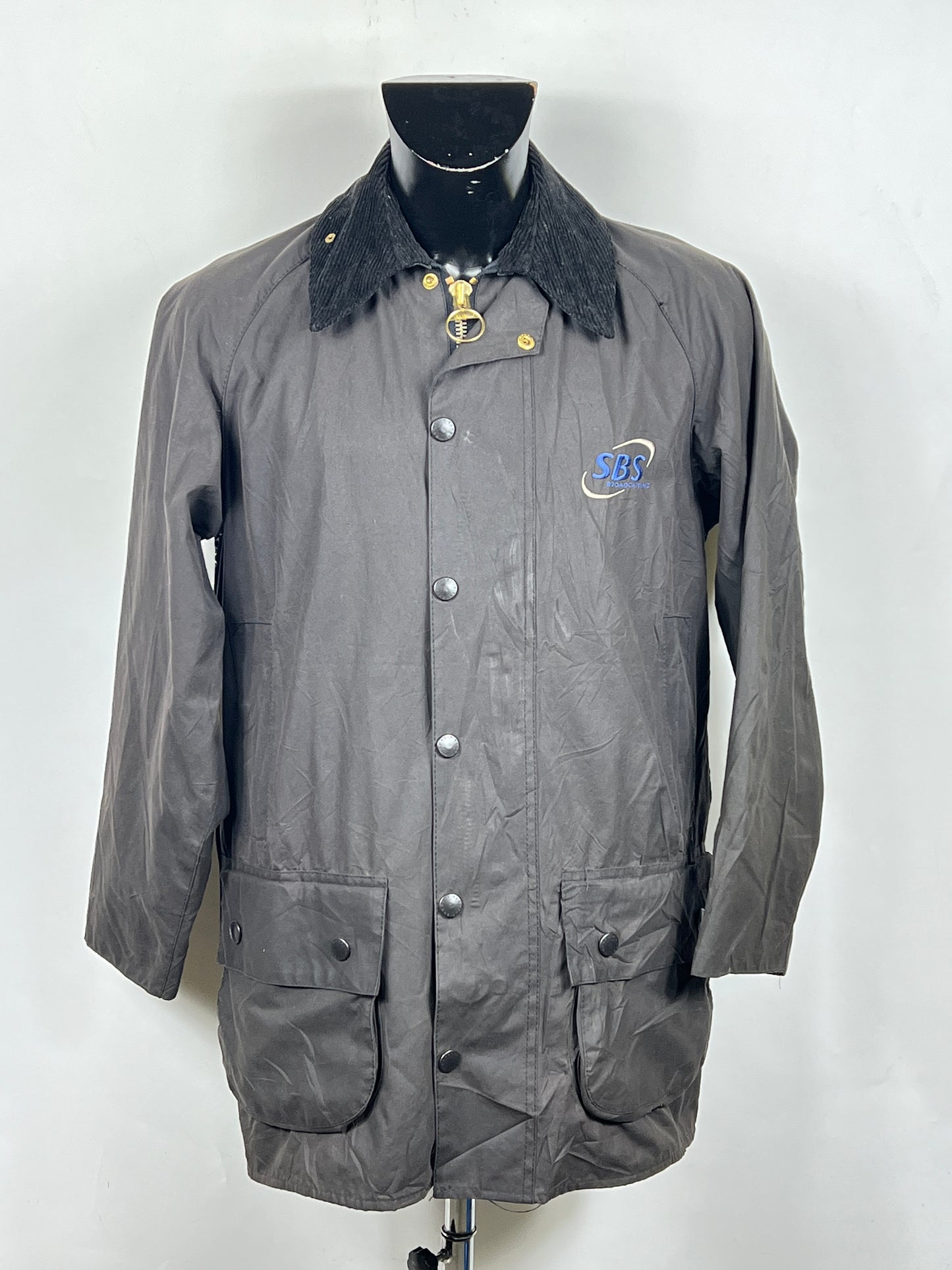 Barbour Giacca Beaufort vintage nero C38/97 cm -Black waxed Beaufort Jacket Size Small