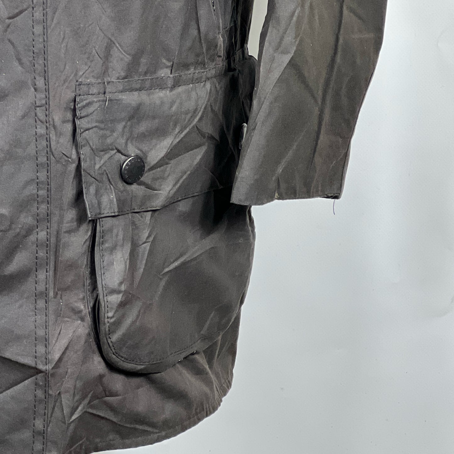Barbour Giacca Beaufort vintage nero C38/97 cm -Black waxed Beaufort Jacket Size Small