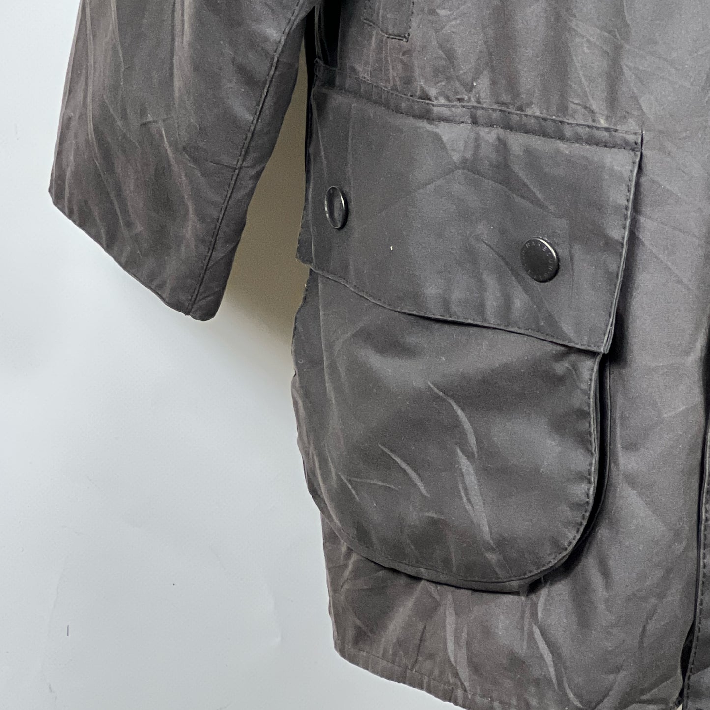 Barbour Giacca Beaufort vintage nero C38/97 cm -Black waxed Beaufort Jacket Size Small
