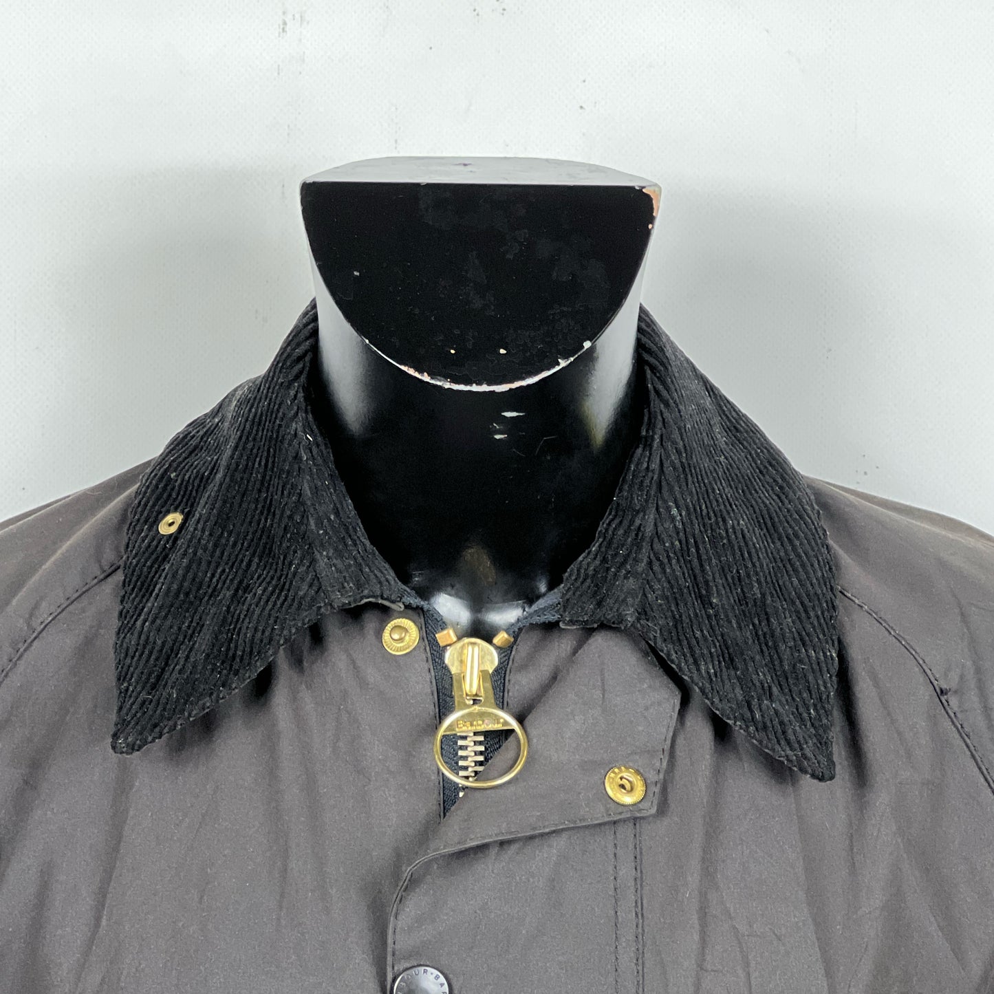 Barbour Giacca Beaufort vintage nero C38/97 cm -Black waxed Beaufort Jacket Size Small