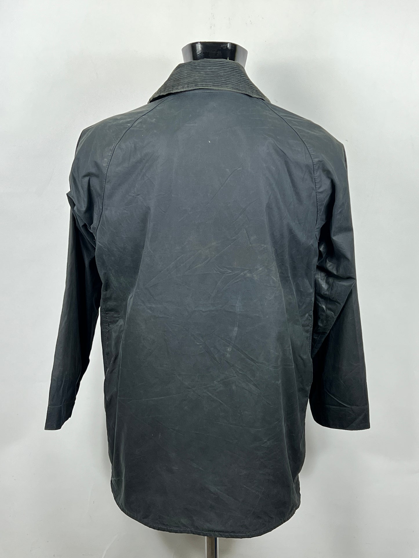 Barbour Giacca Beaufort vintage blu C38/97 cm -Navy waxed Beaufort Jacket Size Small