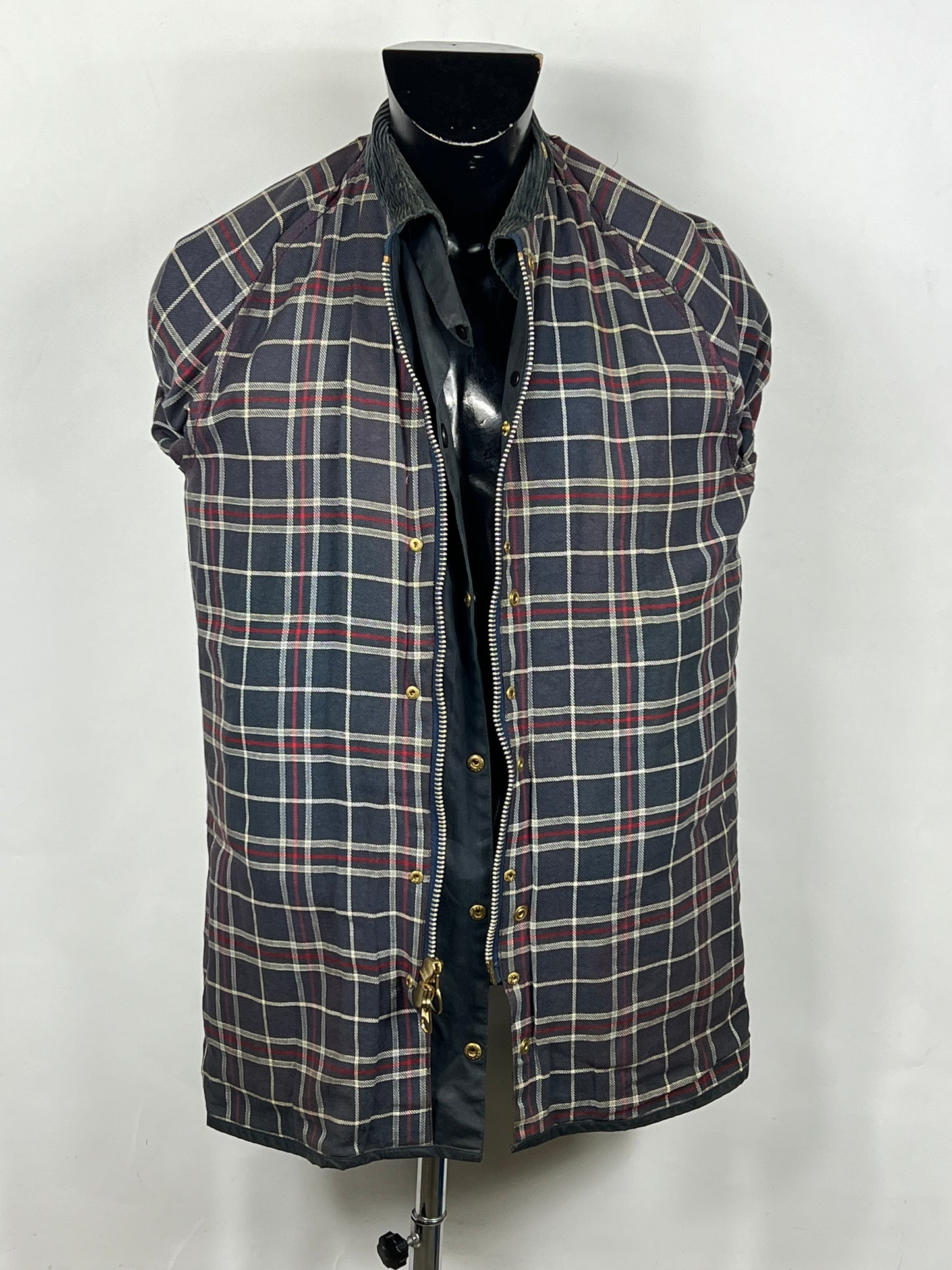 Barbour Giacca Beaufort vintage blu C38/97 cm -Navy waxed Beaufort Jacket Size Small