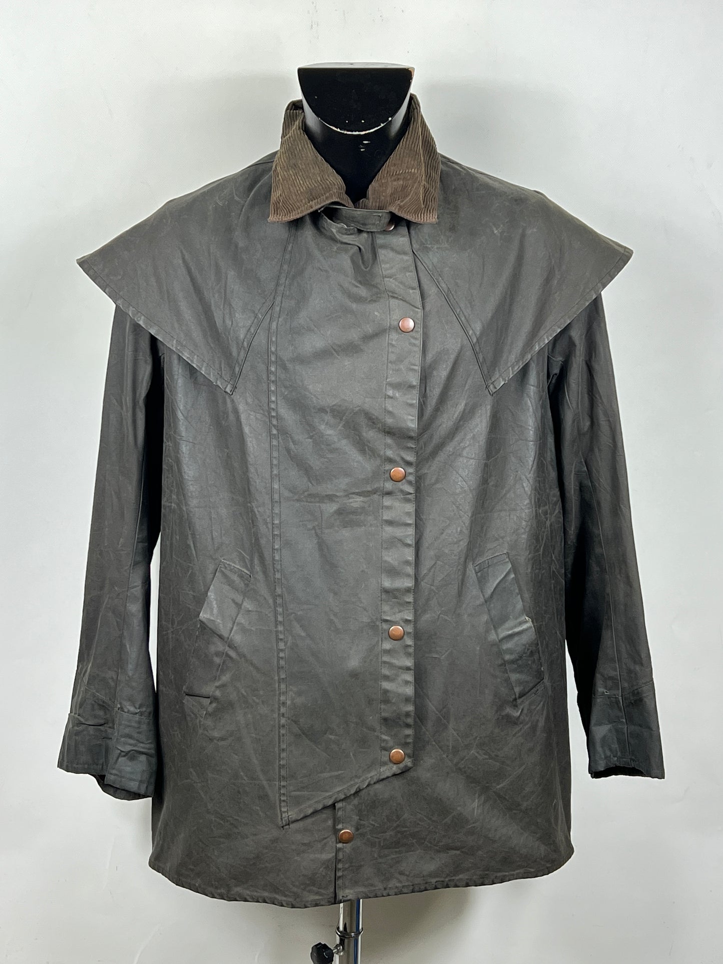RARO Barbour Backhouse nero C38/97 cm Riding Black Wax Jacket Small