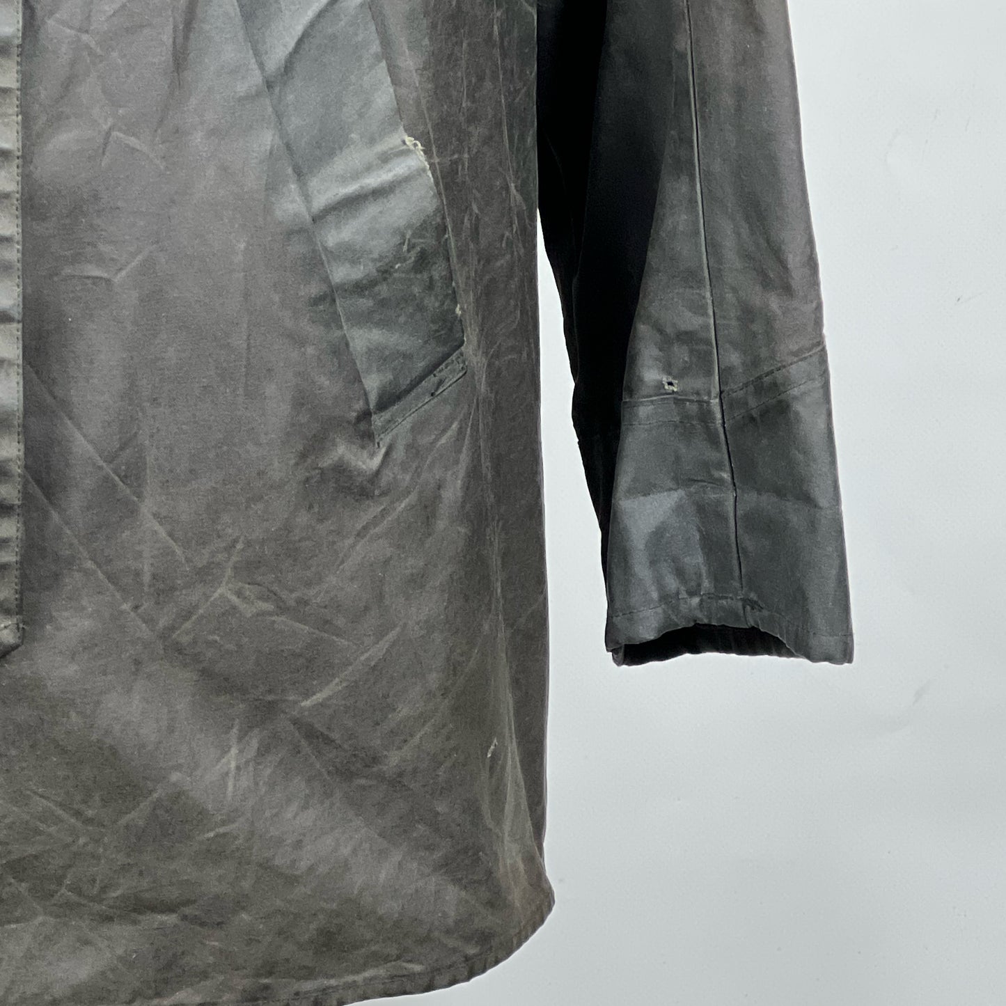 RARO Barbour Backhouse nero C38/97 cm Riding Black Wax Jacket Small