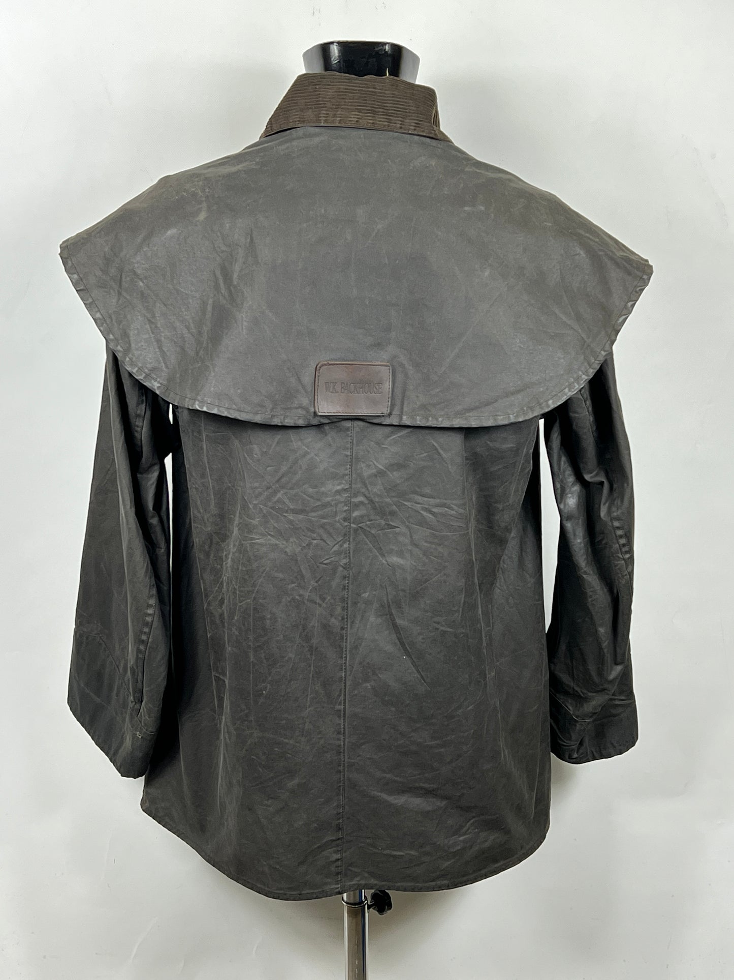 RARO Barbour Backhouse nero C38/97 cm Riding Black Wax Jacket Small