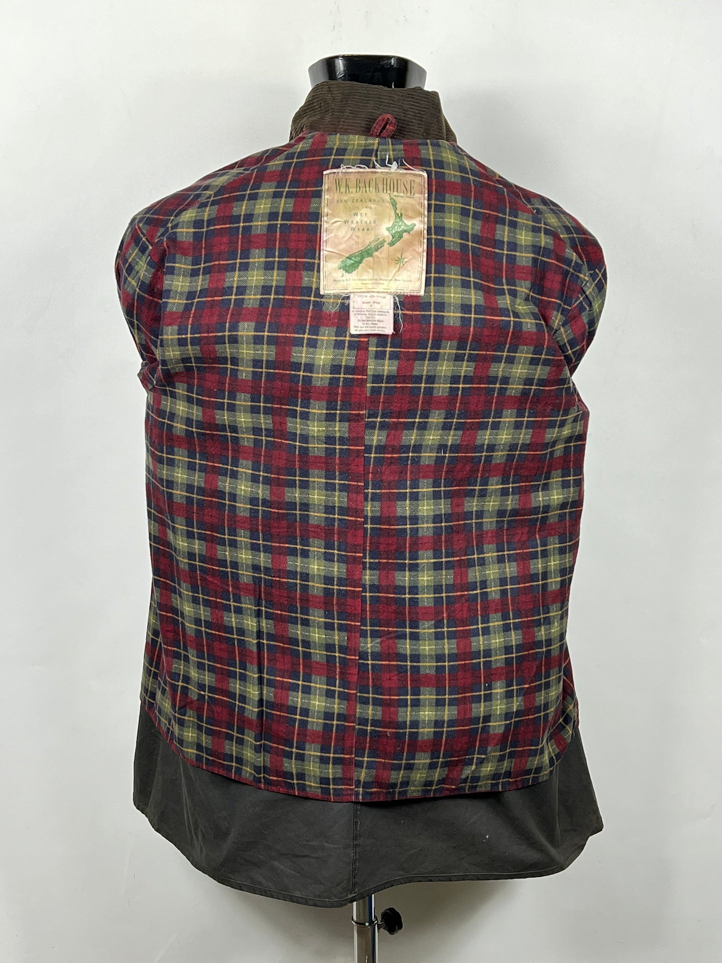 RARO Barbour Backhouse nero C38/97 cm Riding Black Wax Jacket Small
