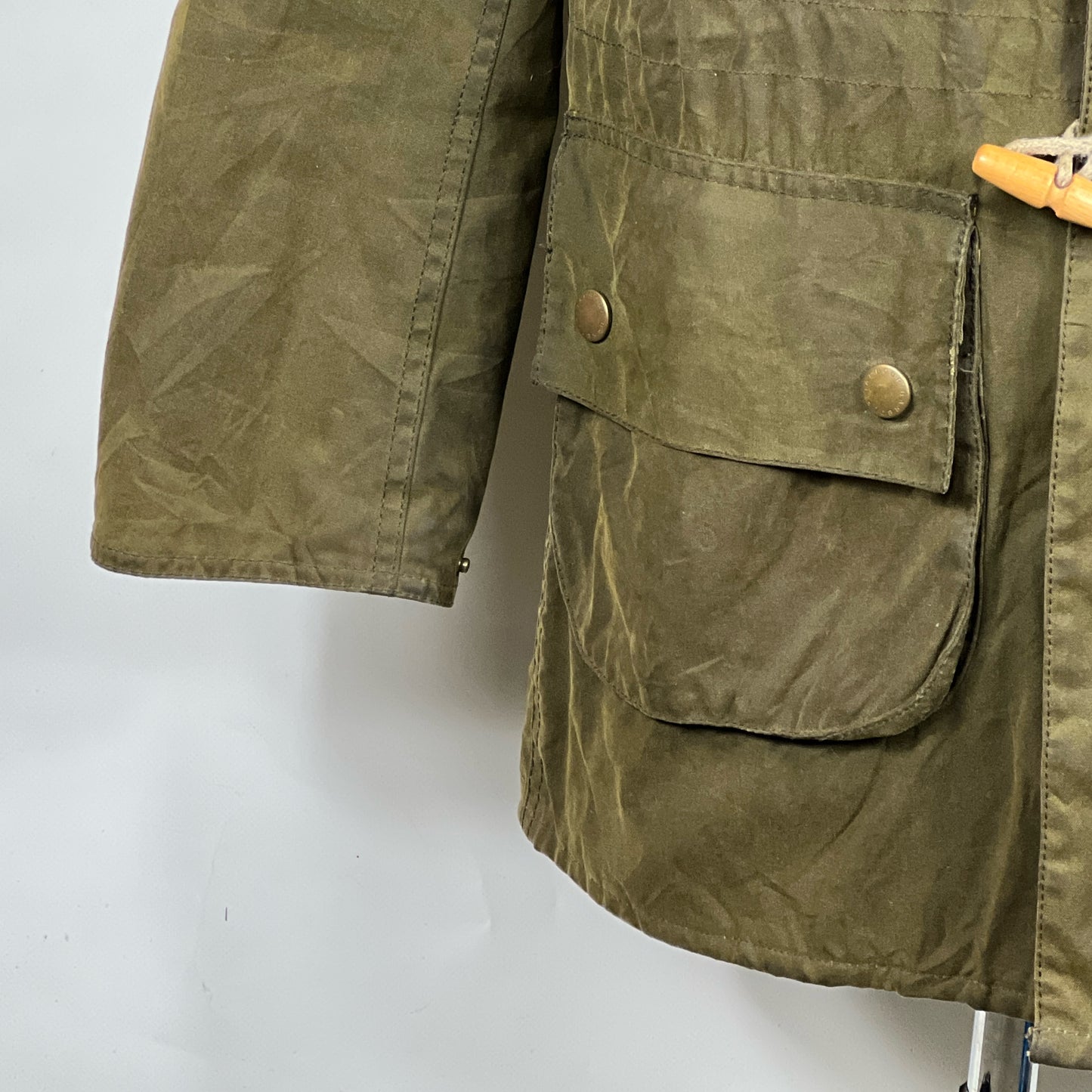 Parka Barbour verde con cappuccio Kirkham Small-Man Green Parka Jacket size S