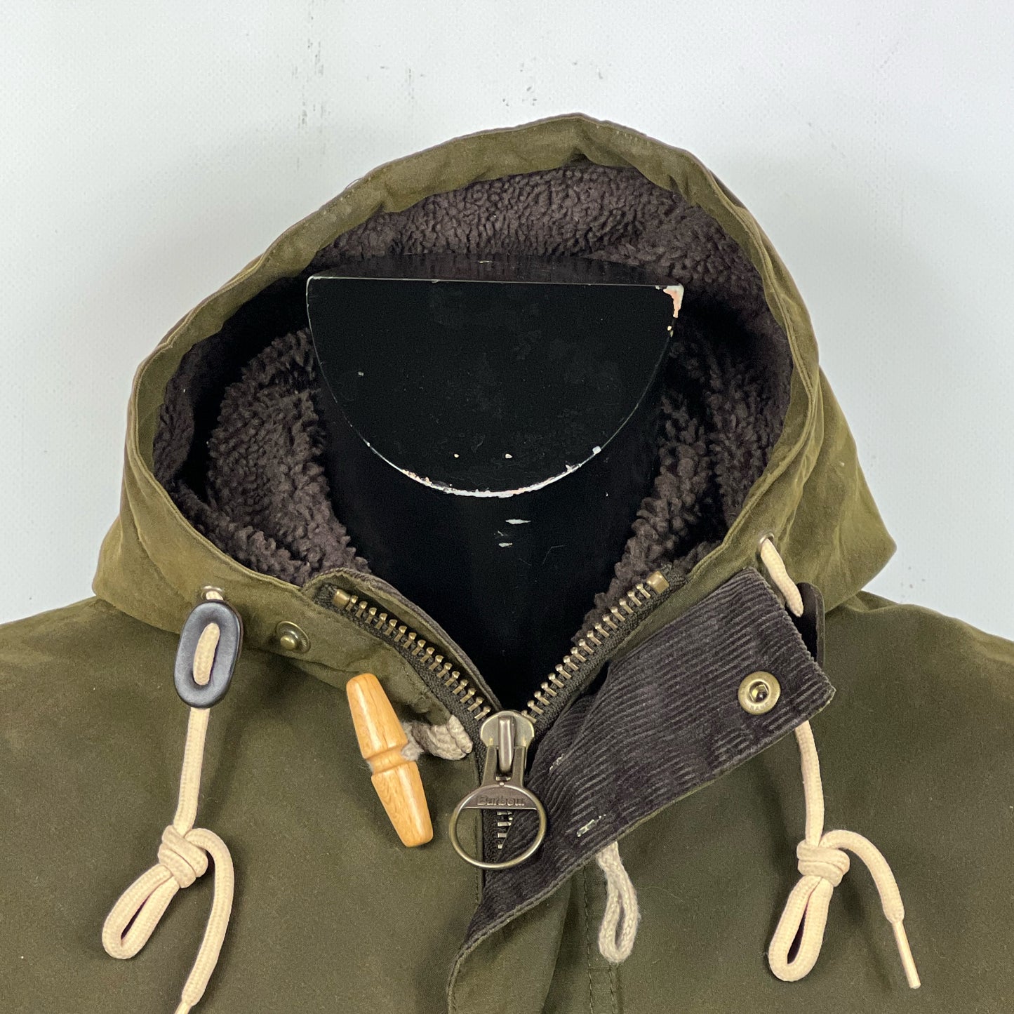 Parka Barbour verde con cappuccio Kirkham Small-Man Green Parka Jacket size S