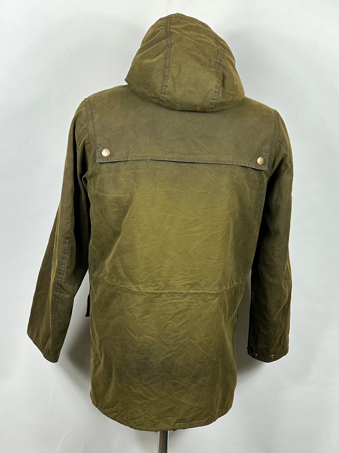 Parka Barbour verde con cappuccio Kirkham Small-Man Green Parka Jacket size S