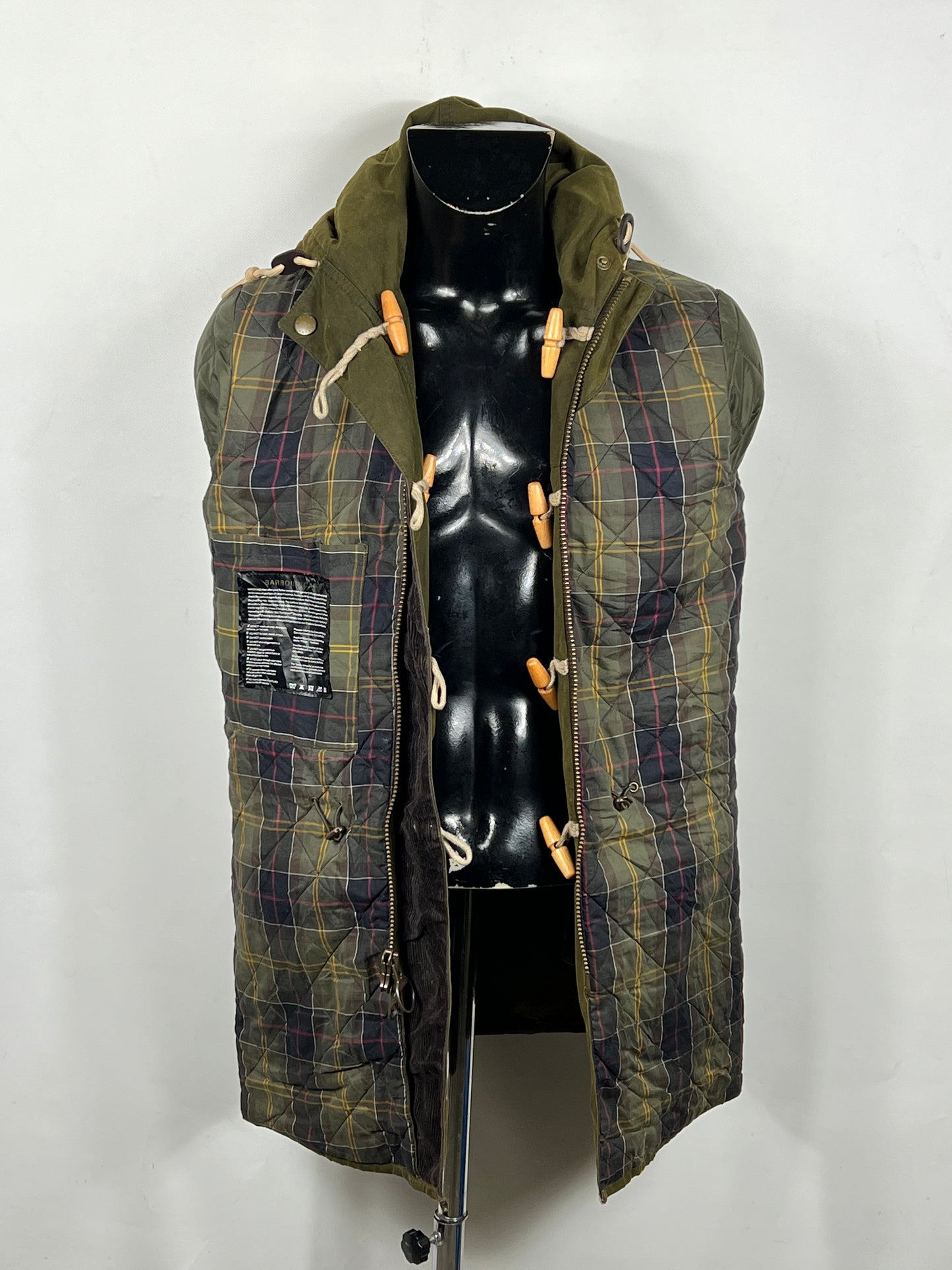 Parka Barbour verde con cappuccio Kirkham Small-Man Green Parka Jacket size S