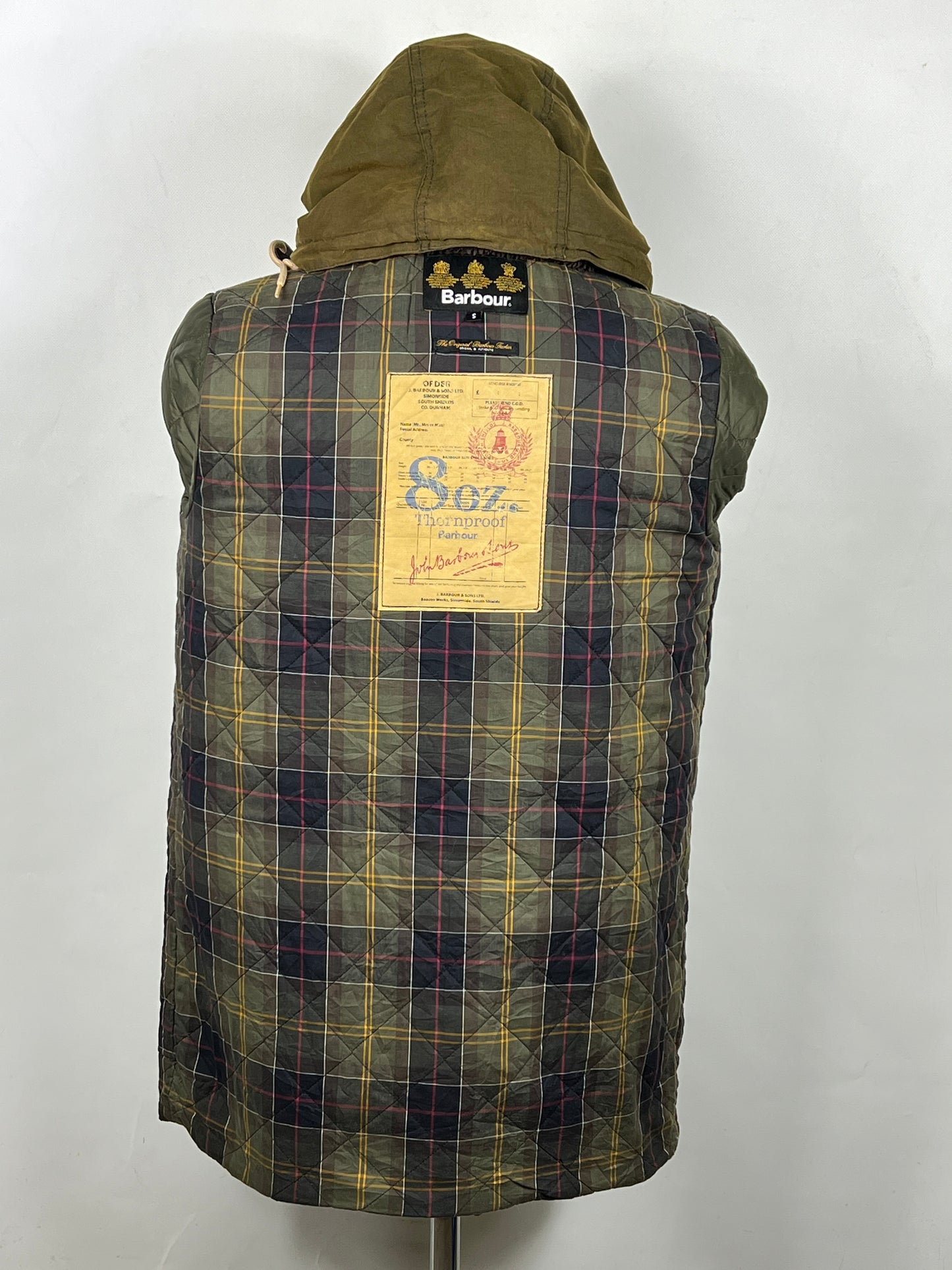 Parka Barbour verde con cappuccio Kirkham Small-Man Green Parka Jacket size S