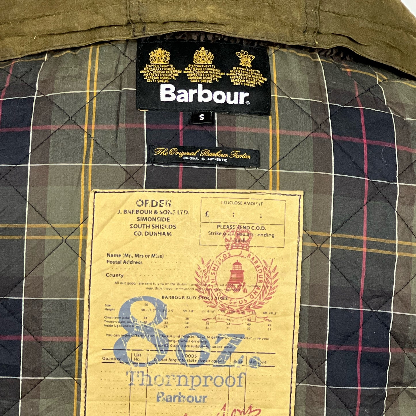 Parka Barbour verde con cappuccio Kirkham Small-Man Green Parka Jacket size S