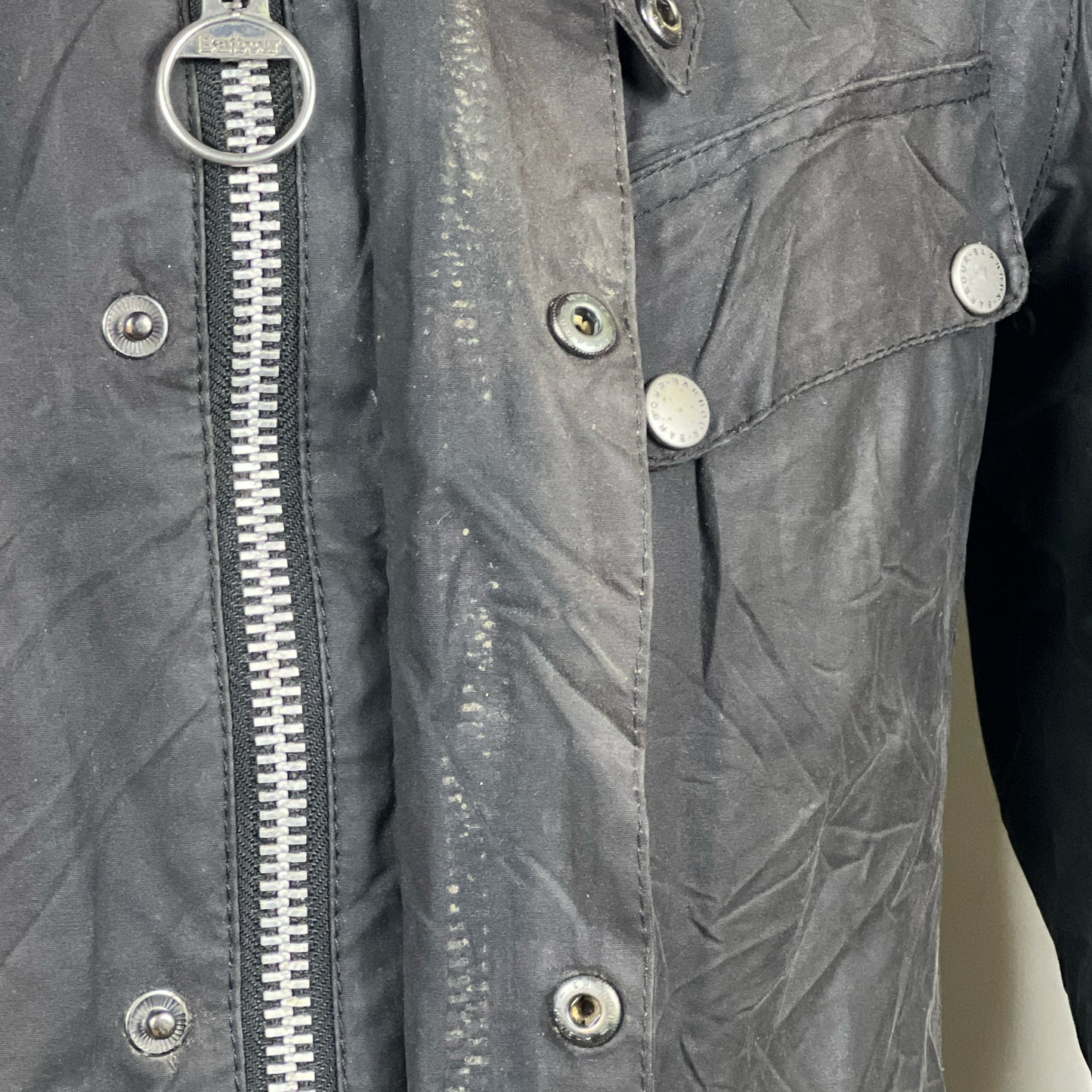Giacca Barbour da moto Duke nero S -Man black Duke wax Jacket Size Small