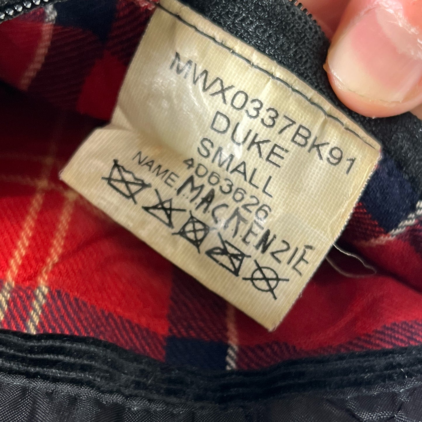 Giacca Barbour da moto Duke nero S -Man black Duke wax Jacket Size Small