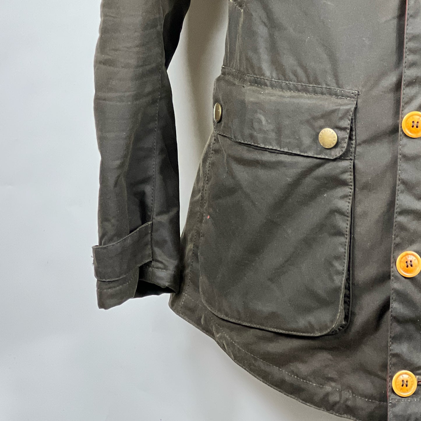 RARO Game Parka Barbour verde con cappuccio Small - Wax Green Parka Size Small