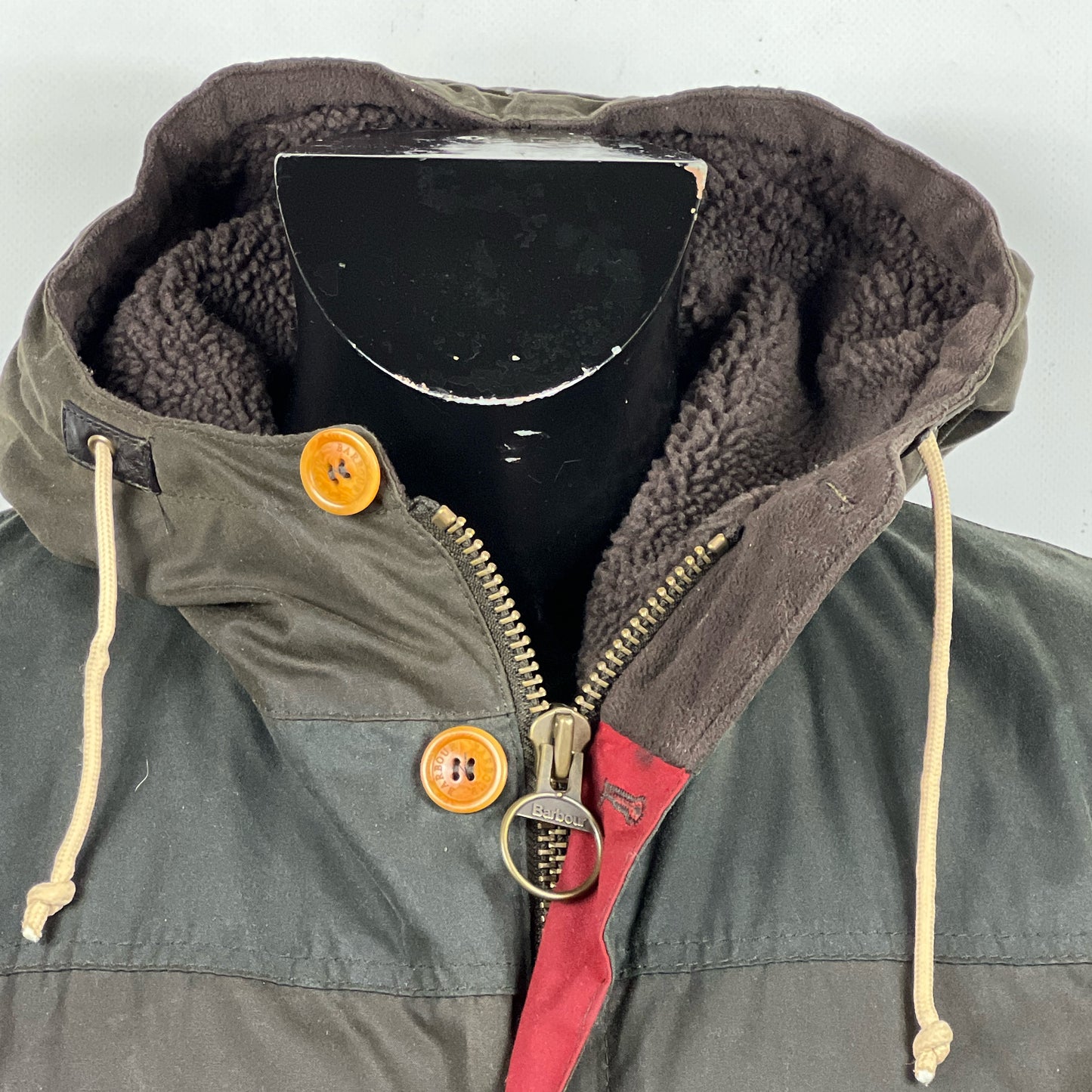 RARO Game Parka Barbour verde con cappuccio Small - Wax Green Parka Size Small