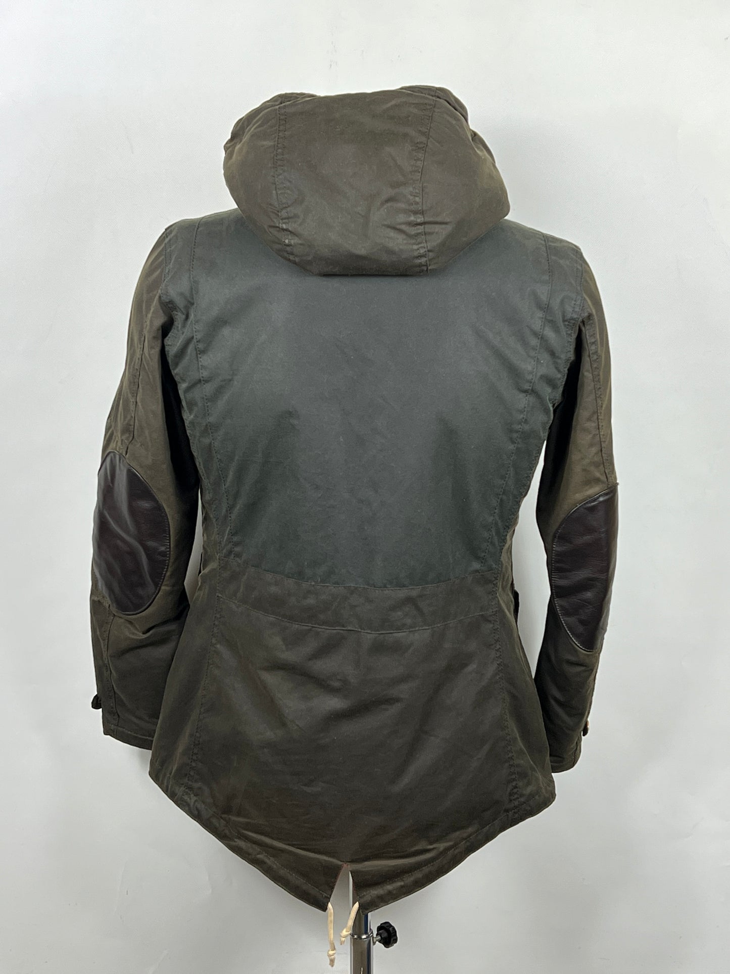RARO Game Parka Barbour verde con cappuccio Small - Wax Green Parka Size Small