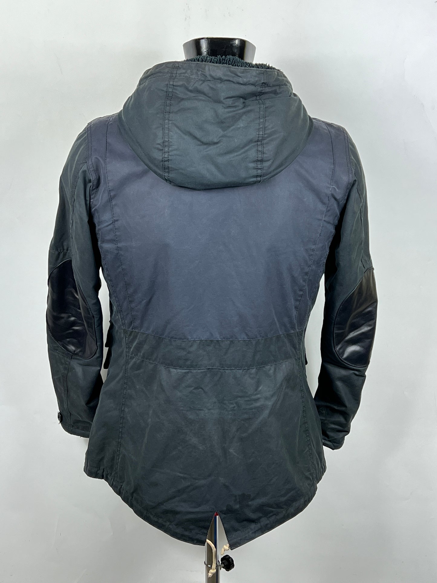 RARO Game Parka Barbour blu con cappuccio Small - Wax Navy Parka Size Small