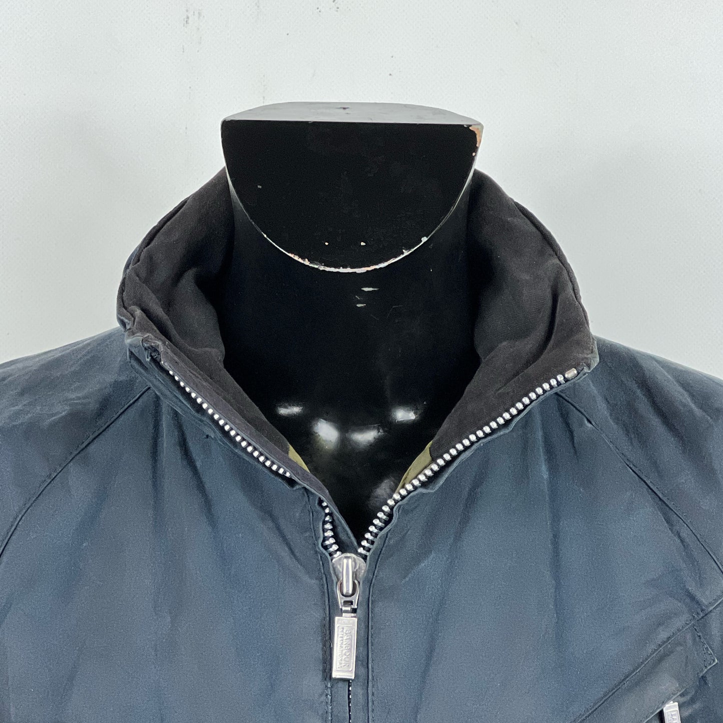 Giacca Barbour International Blu Small- Man Navy International Leeve wax jacket S