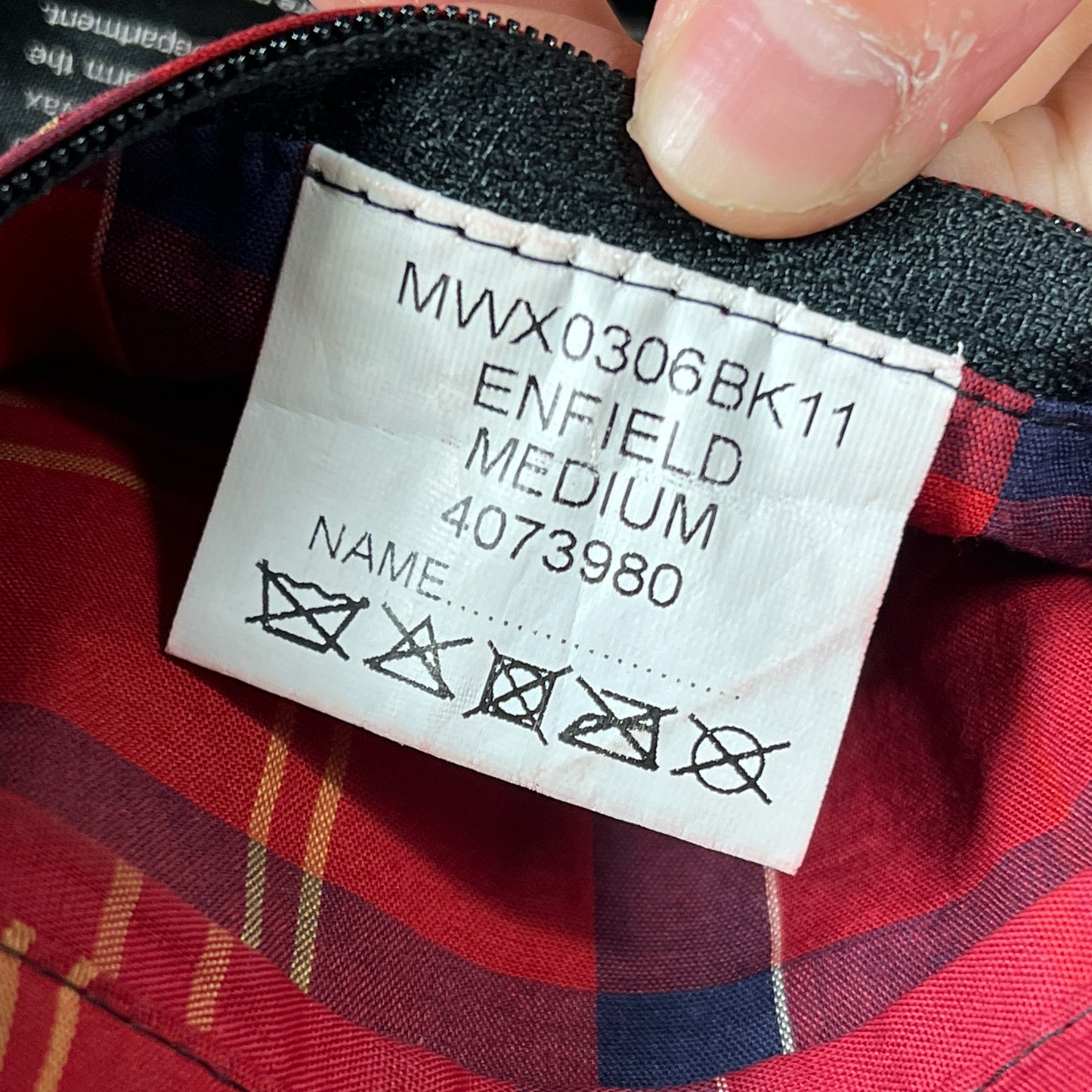Barbour International uomo Enfield Nero Medium Man Black Enfield waxed Jacket M