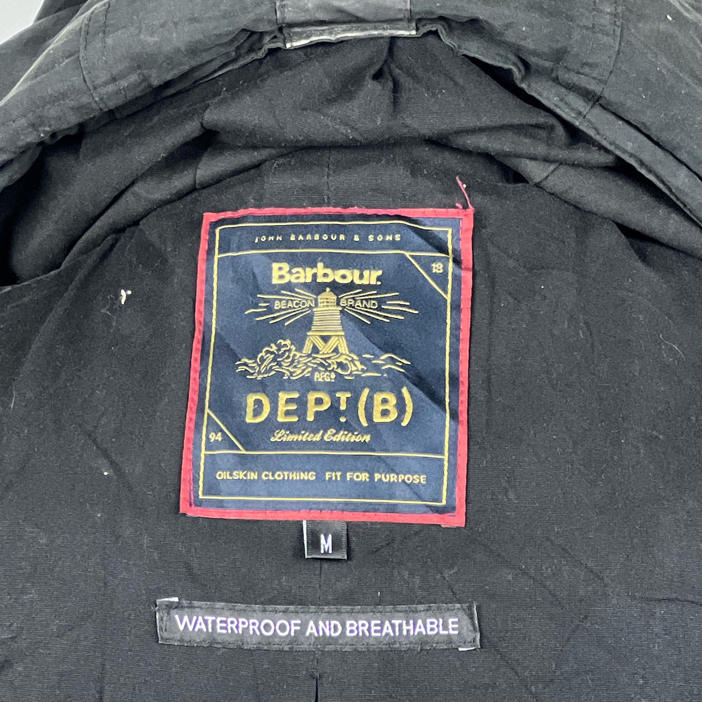 Giacca Barbour Dept B nera Galbi wax jacket Medium-Black Dept B wax jacket size M