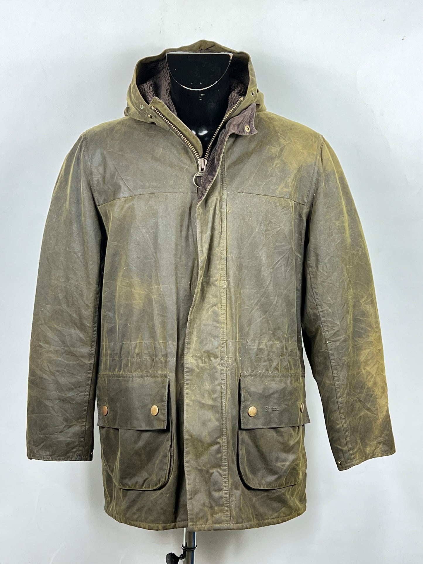 Parka Barbour verde con cappuccio Kirkham Medium-Man Green Parka Jacket size M