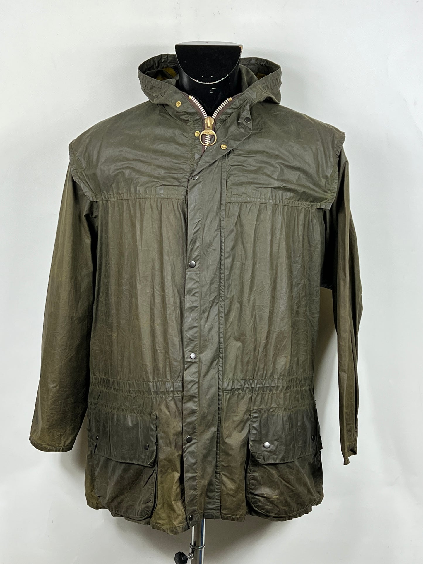RARA Giacca Barbour verde vintage Durham C40/102 cm- Waxed Durham unlined M