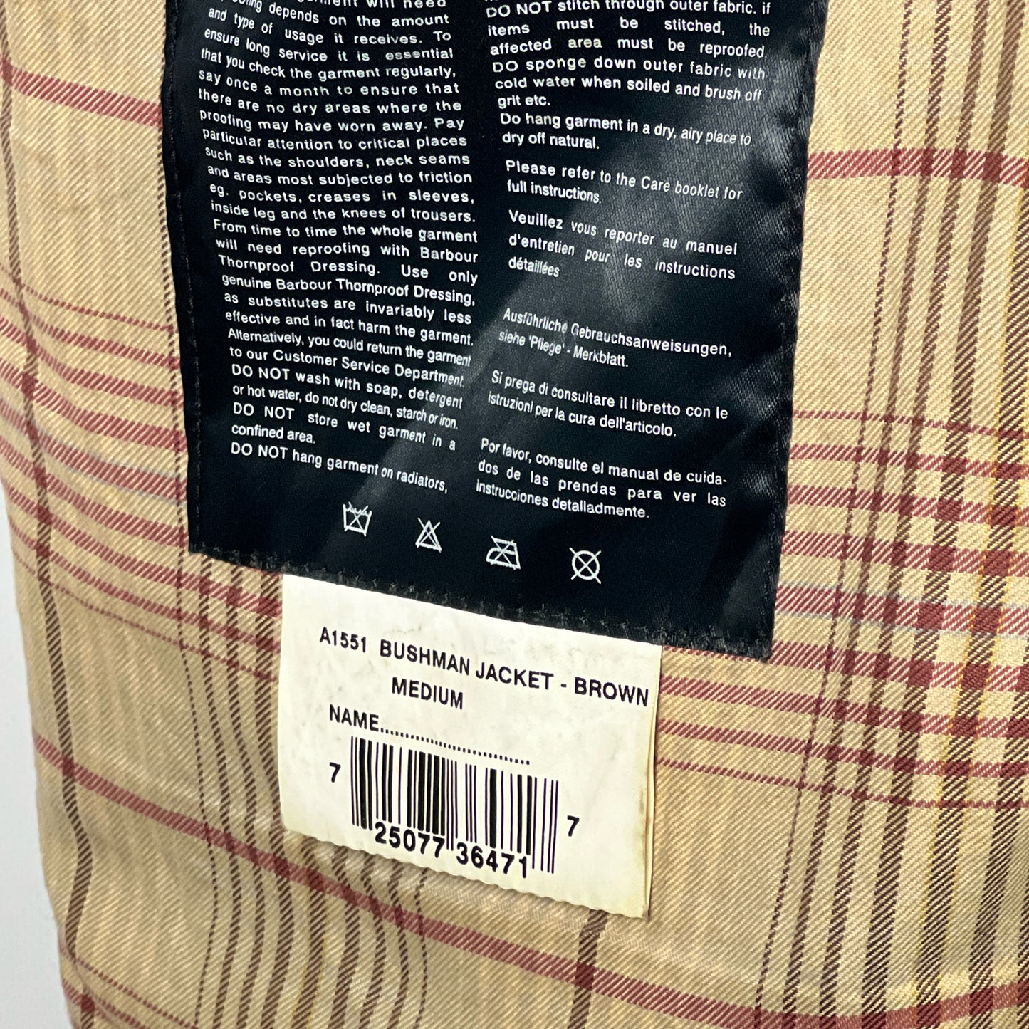 Barbour Giacca Uomo Bushman Marrone Medium- Man Wax Brown Jacket Size M