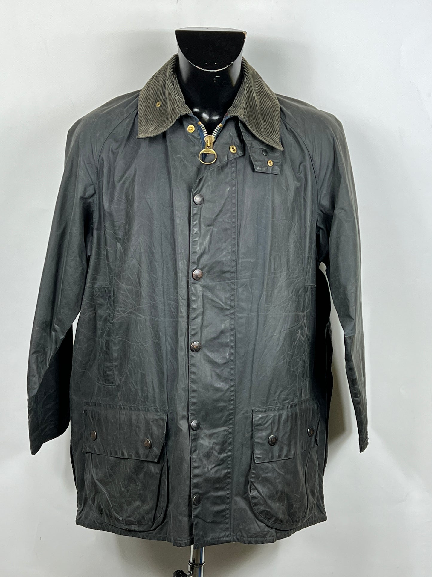 Barbour Giacca Beaufort blu C40/102 cm -Navy waxed Beaufort Jacket Size Medium