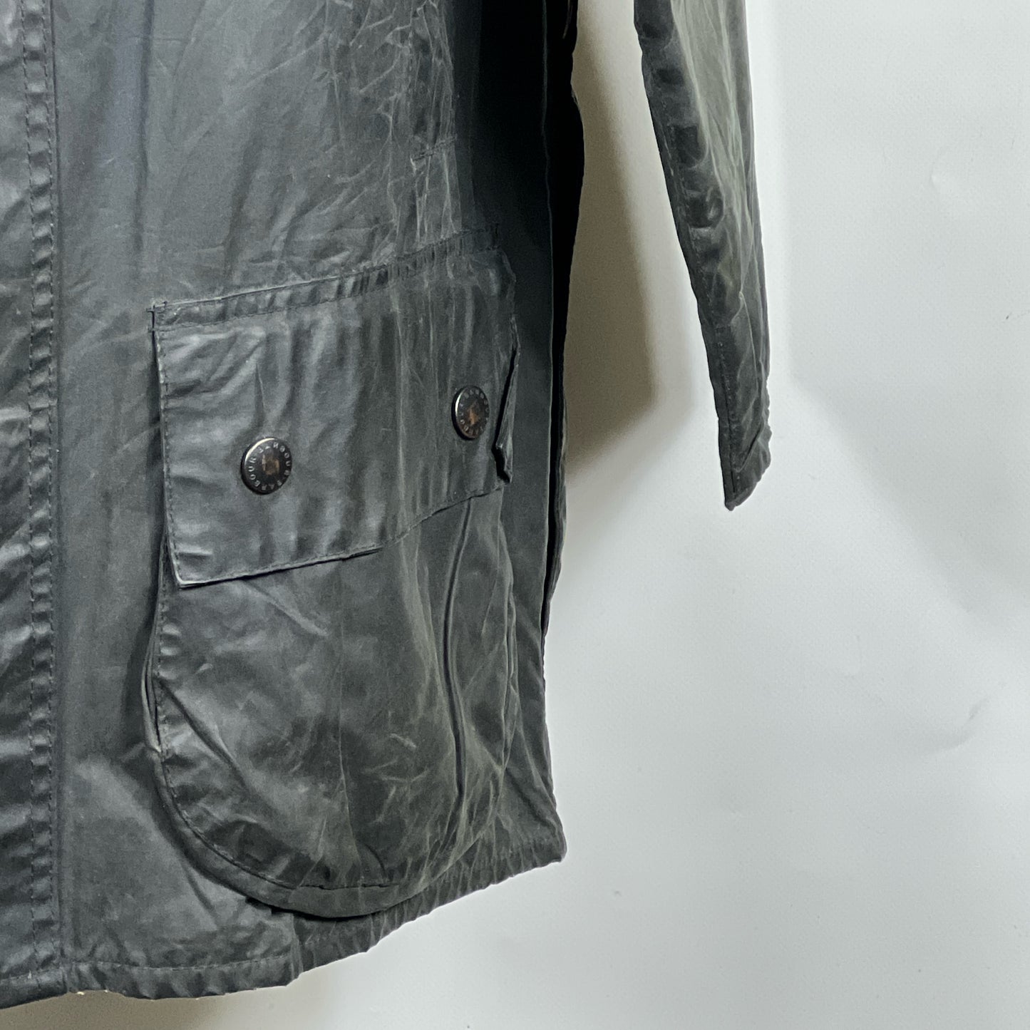 Barbour Giacca Beaufort blu C40/102 cm -Navy waxed Beaufort Jacket Size Medium