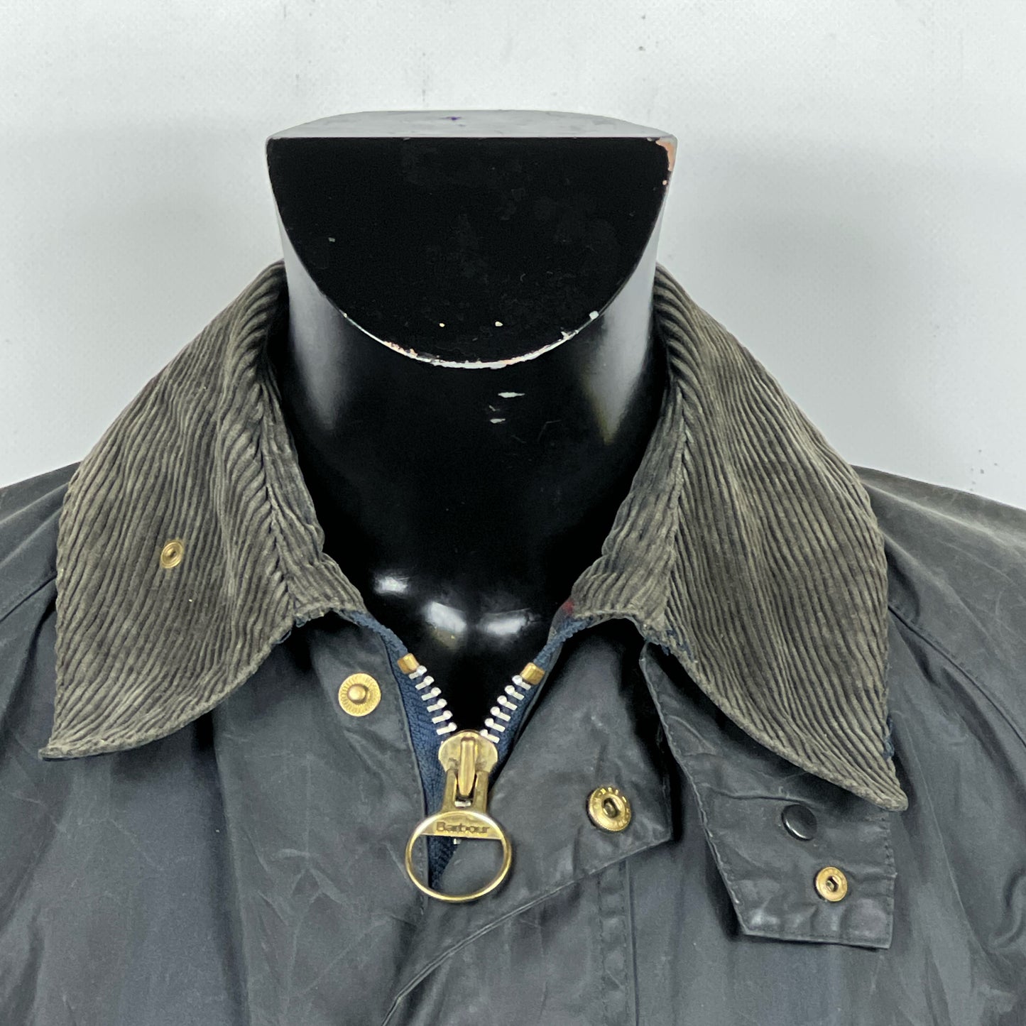 Barbour Giacca Beaufort blu C40/102 cm -Navy waxed Beaufort Jacket Size Medium