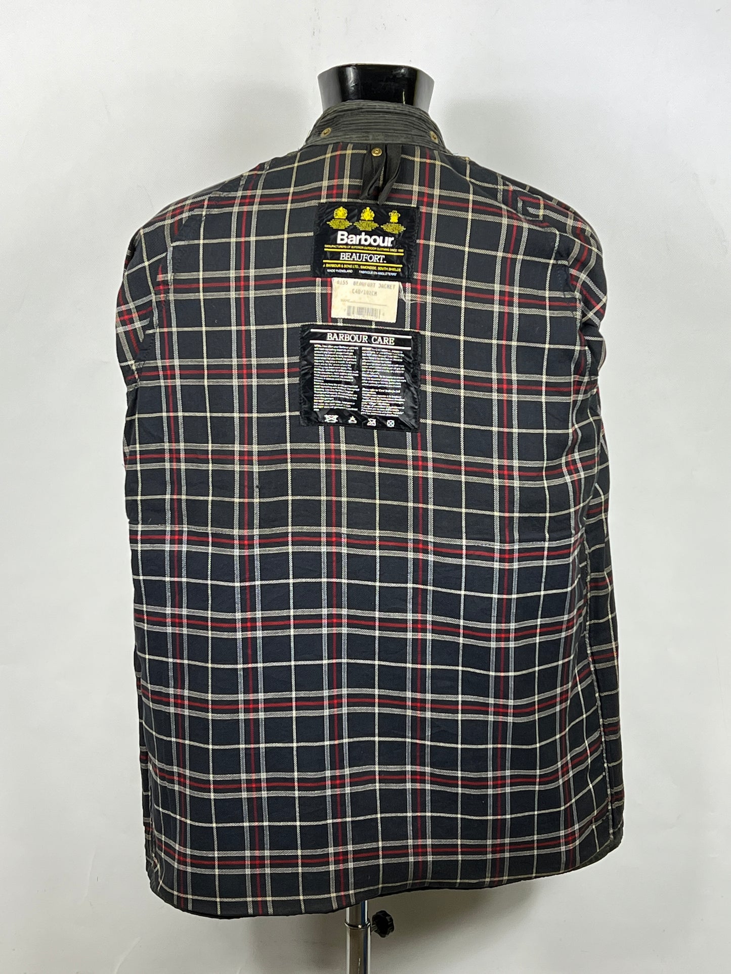 Barbour Giacca Beaufort blu C40/102 cm -Navy waxed Beaufort Jacket Size Medium